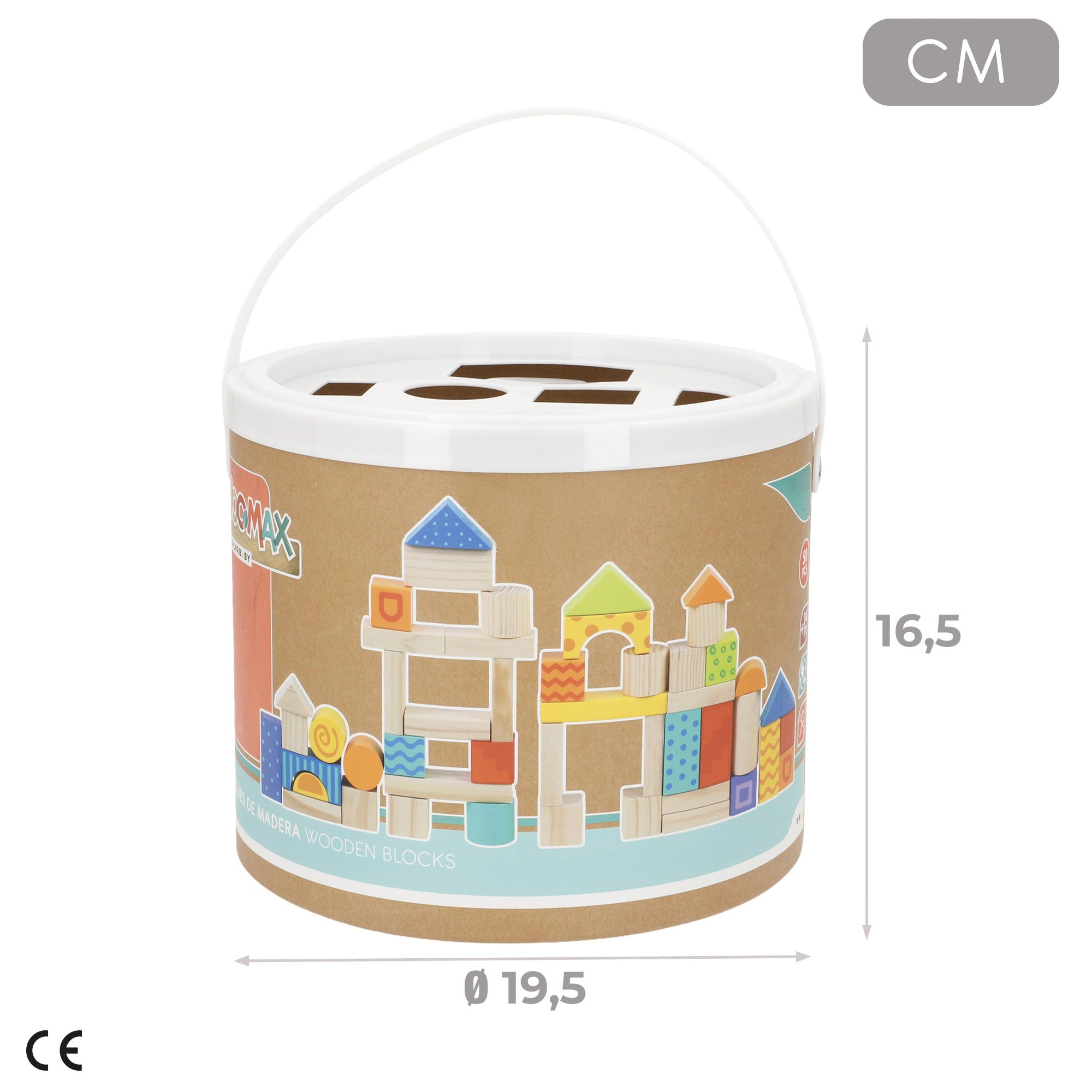 Conjunto de Blocos de Madeira WOOMAX com 50 Peças