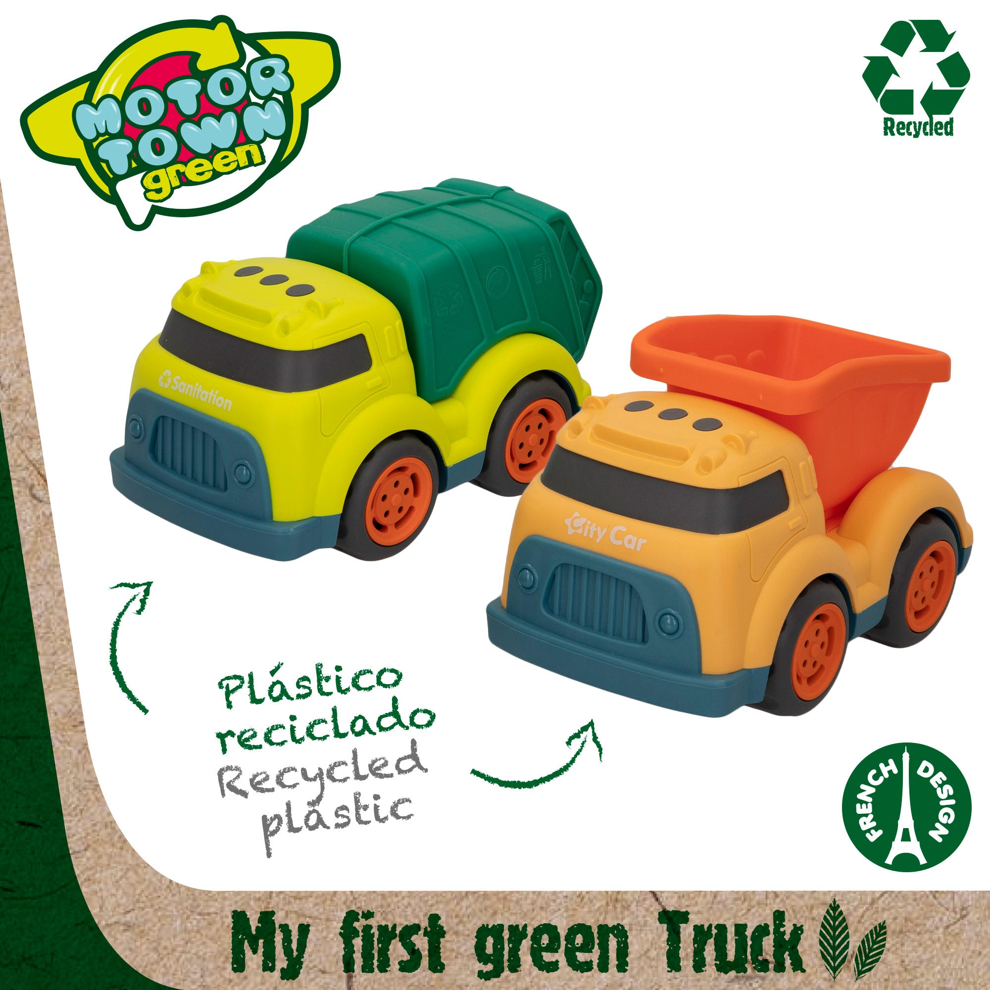 Conjunto de camião de construção verde Motor Town para crianças