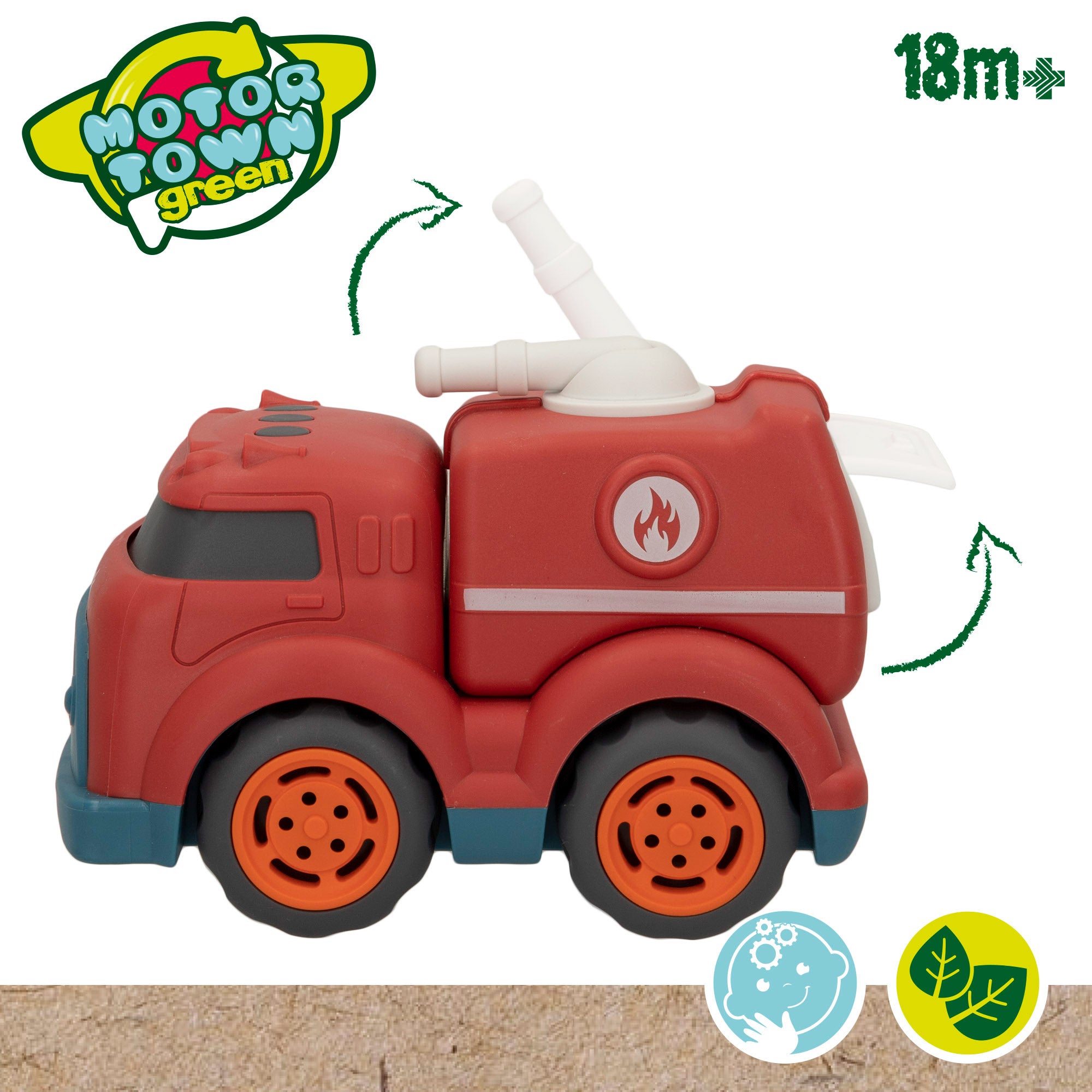 Conjunto de Veículos de Emergência de Brinquedo Verde Motor Town