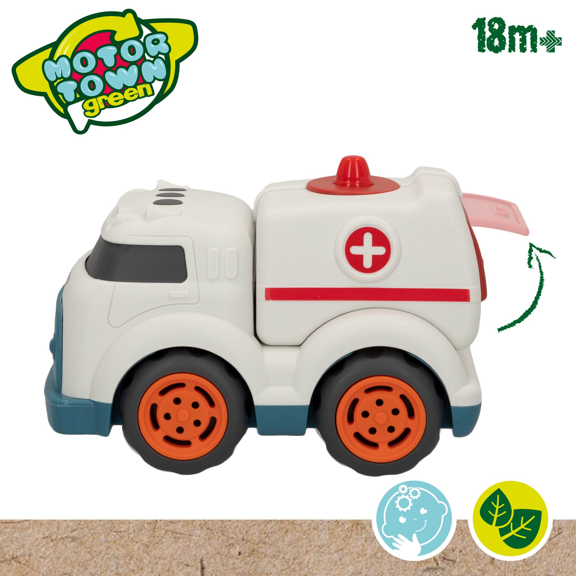 Conjunto de Veículos de Emergência de Brinquedo Verde Motor Town