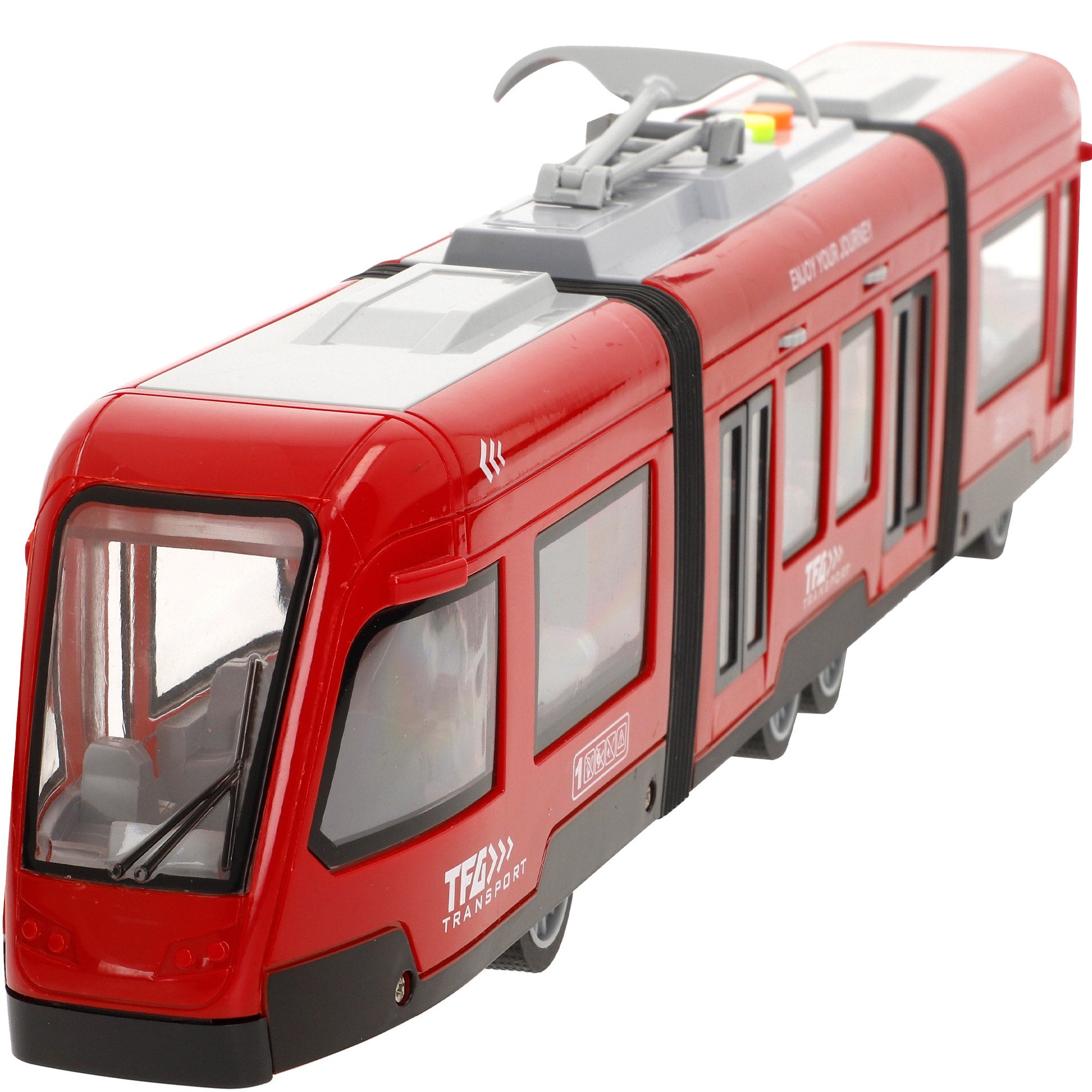 Eléctrico de brinquedo Speed&amp; Go à escala 1:16 com luzes e sons.