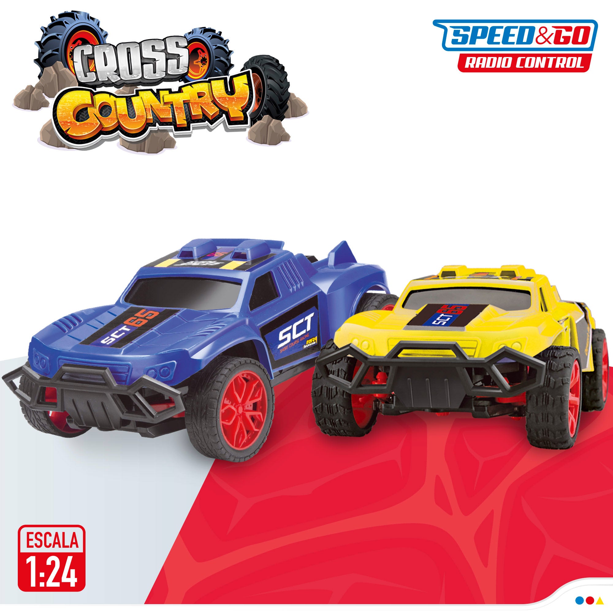 Conjunto de 2 carros de rali com comando, escala 1:24, Speed&amp; Go