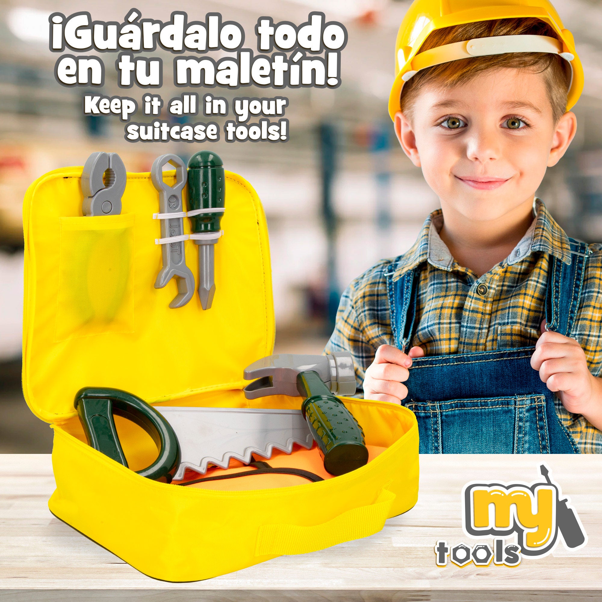 Kit de ferramentas My Tools com 7 peças, colete e ferramentas.