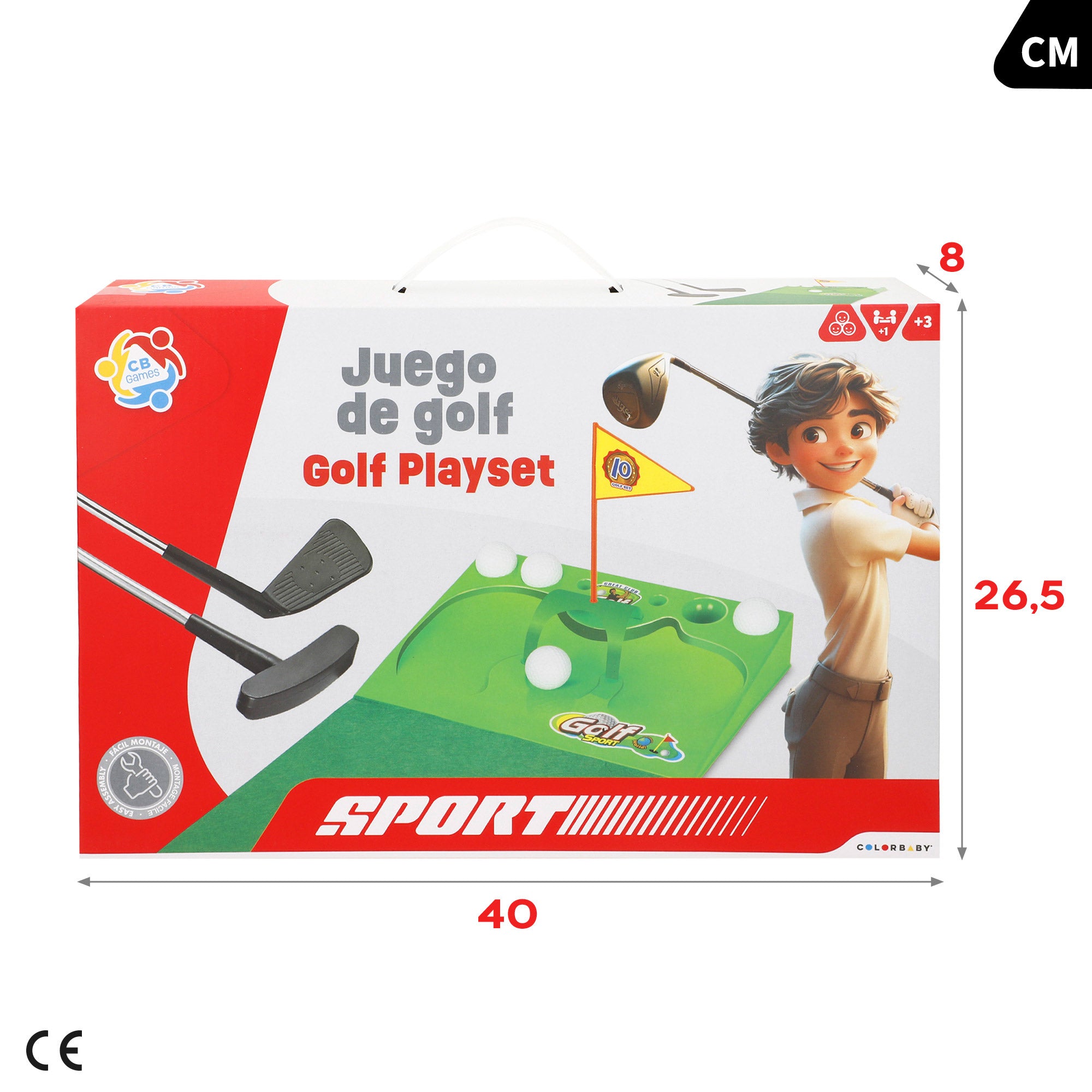 Conjunto de minigolfe CB Sports com 2 tacos e 4 bolas.