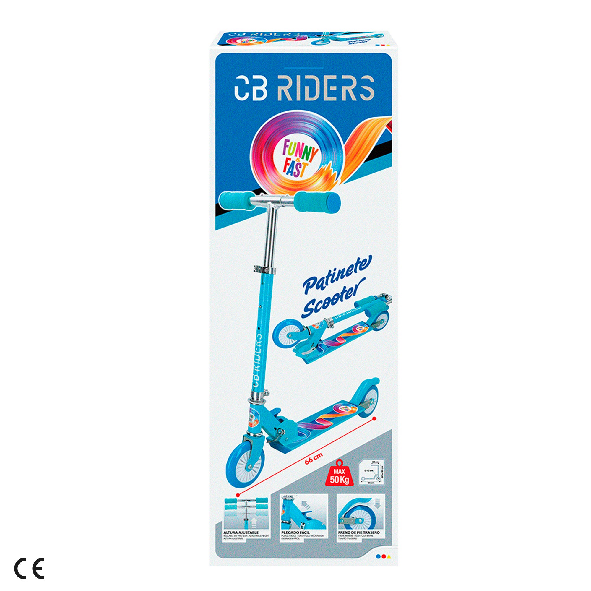Trotinete dobrável azul de duas rodas CB Riders