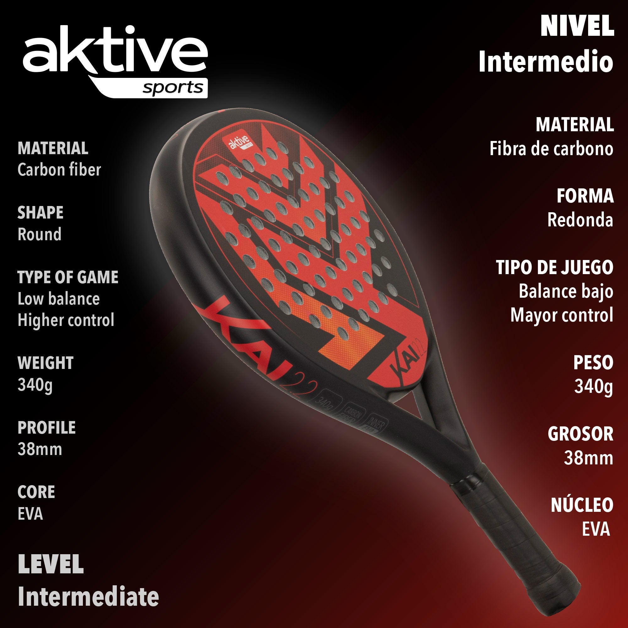 Raquete de padel Kai 2.2 Control Aktive