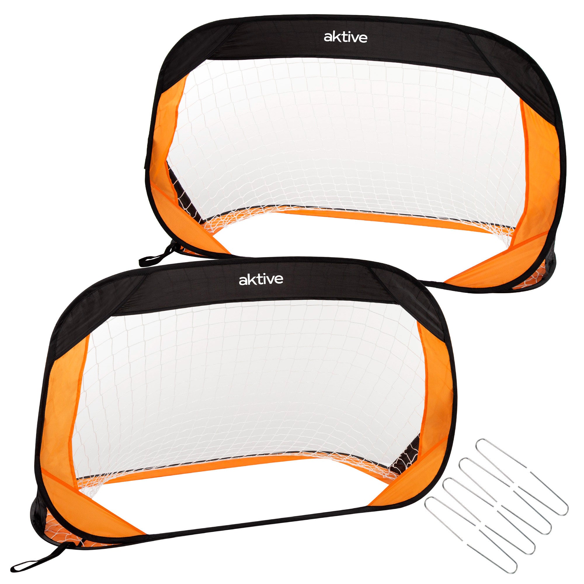 Conjunto de 2 balizas de futebol dobráveis ​​da Aktive Sports