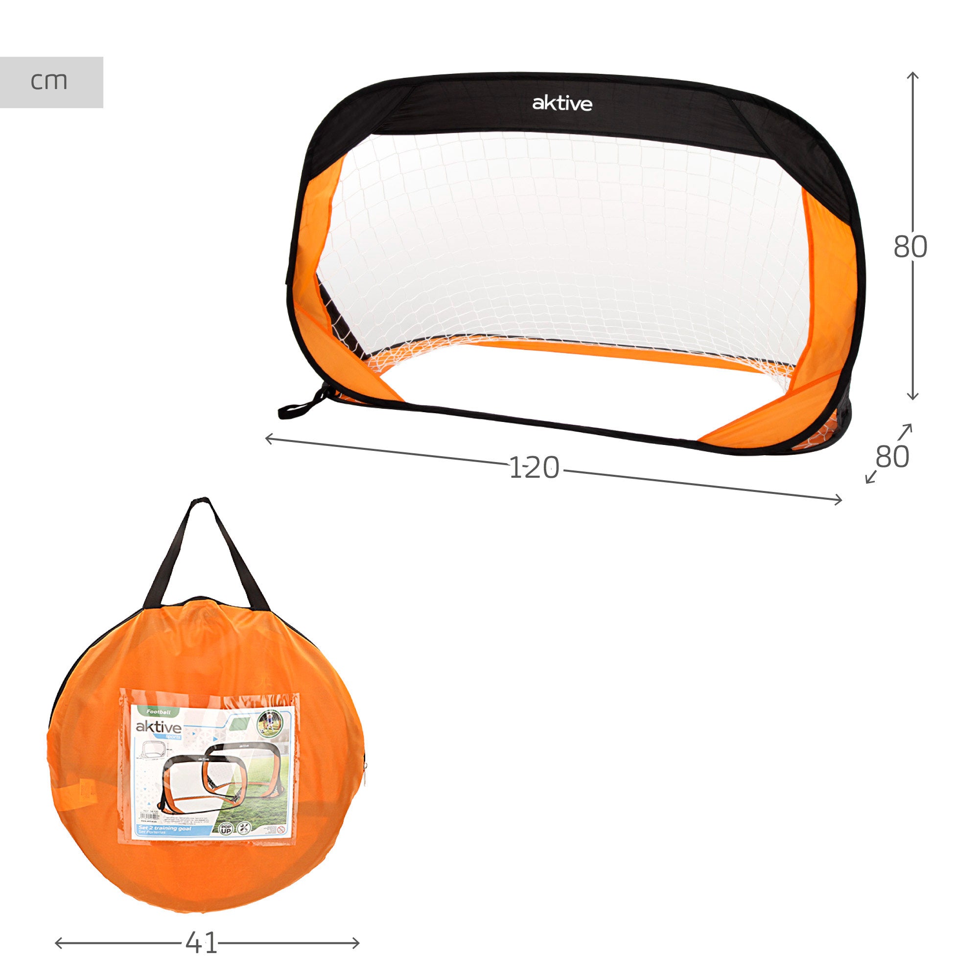 Conjunto de 2 balizas de futebol dobráveis ​​da Aktive Sports