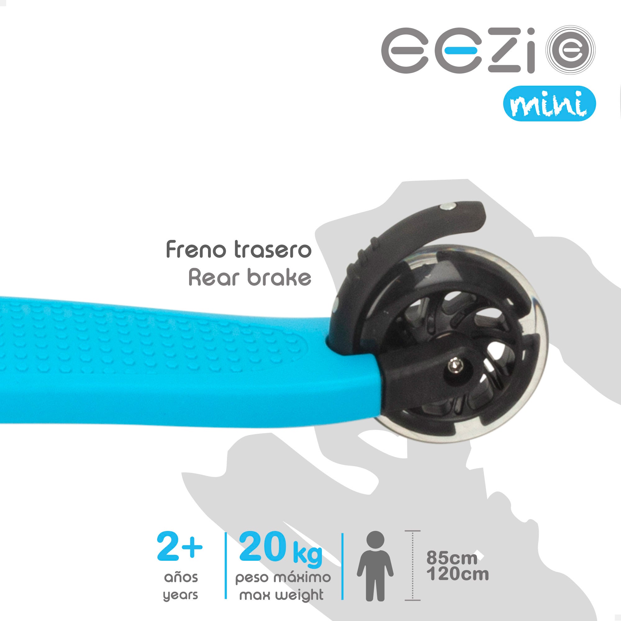 Trotinete EEZI Azul de 3 Rodas com Guiador Removível