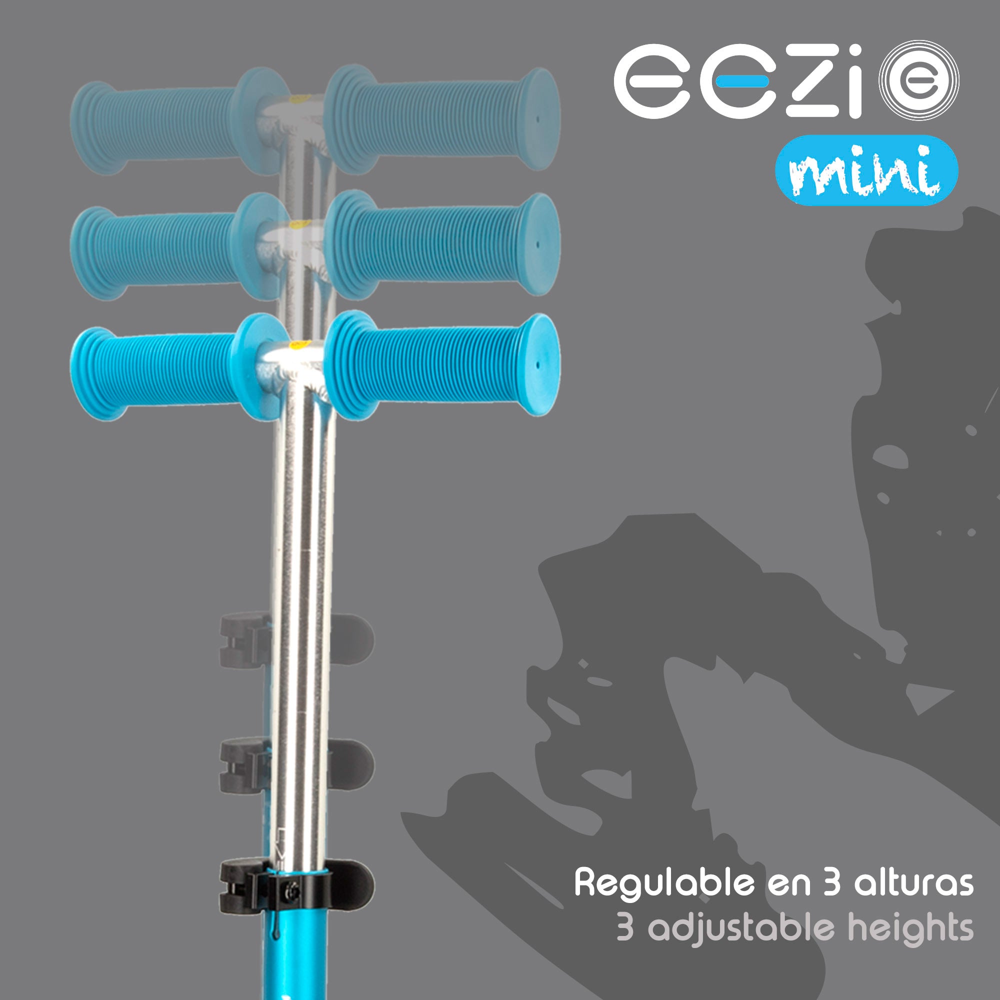 Trotinete EEZI Azul de 3 Rodas com Guiador Removível