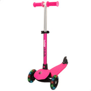 Trotinete EEZI Fuchsia de 3 rodas com luzes e guiador amovível