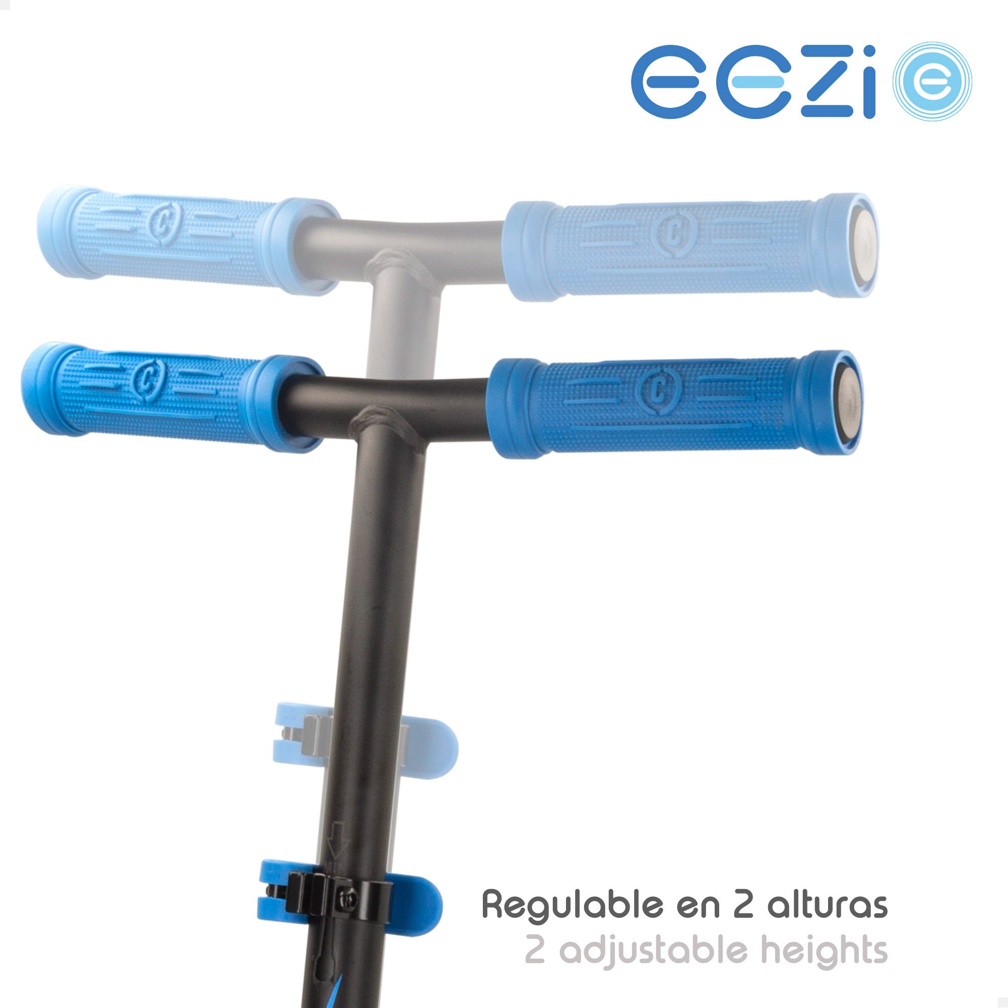 Trotinete EEZI de 2 rodas com luzes azuis