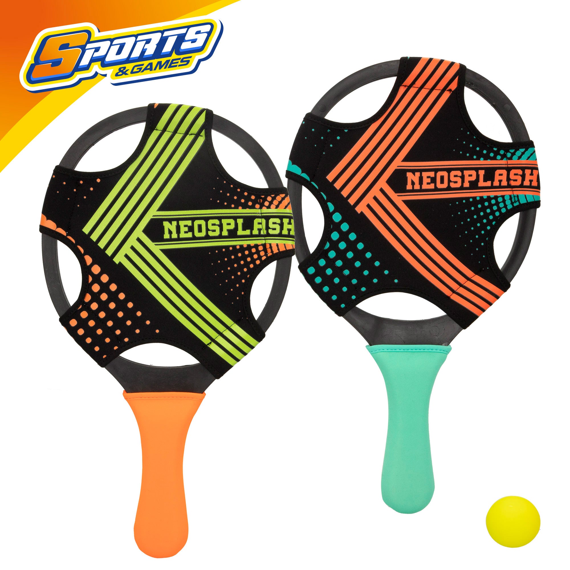 Conjunto de 2 raquetes de praia com bola COLORBABY