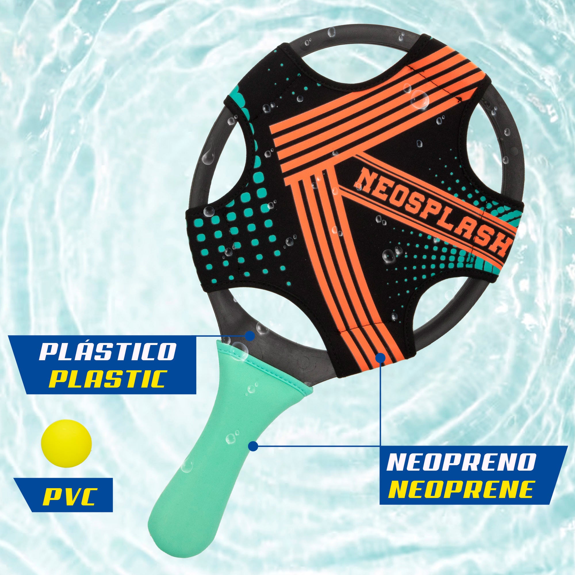 Conjunto de 2 raquetes de praia com bola COLORBABY