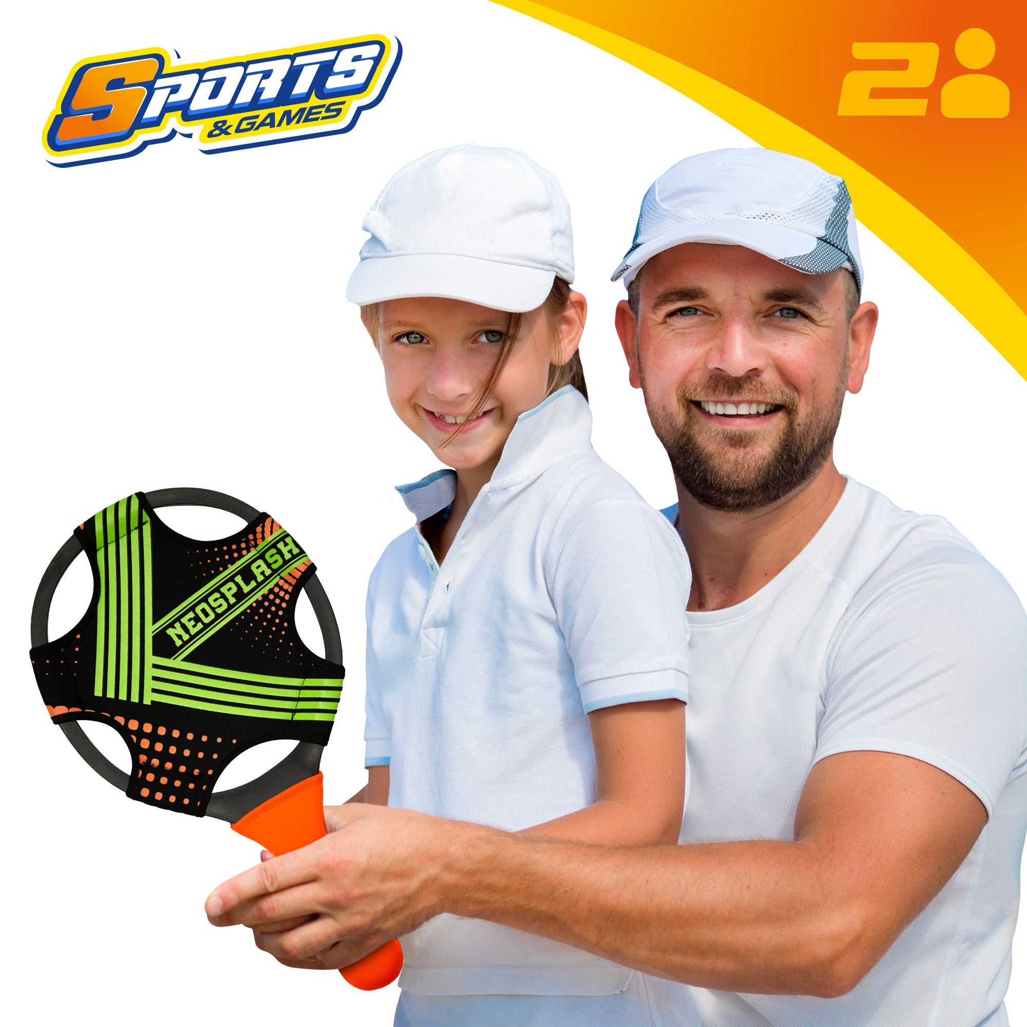 Conjunto de 2 raquetes de praia com bola COLORBABY