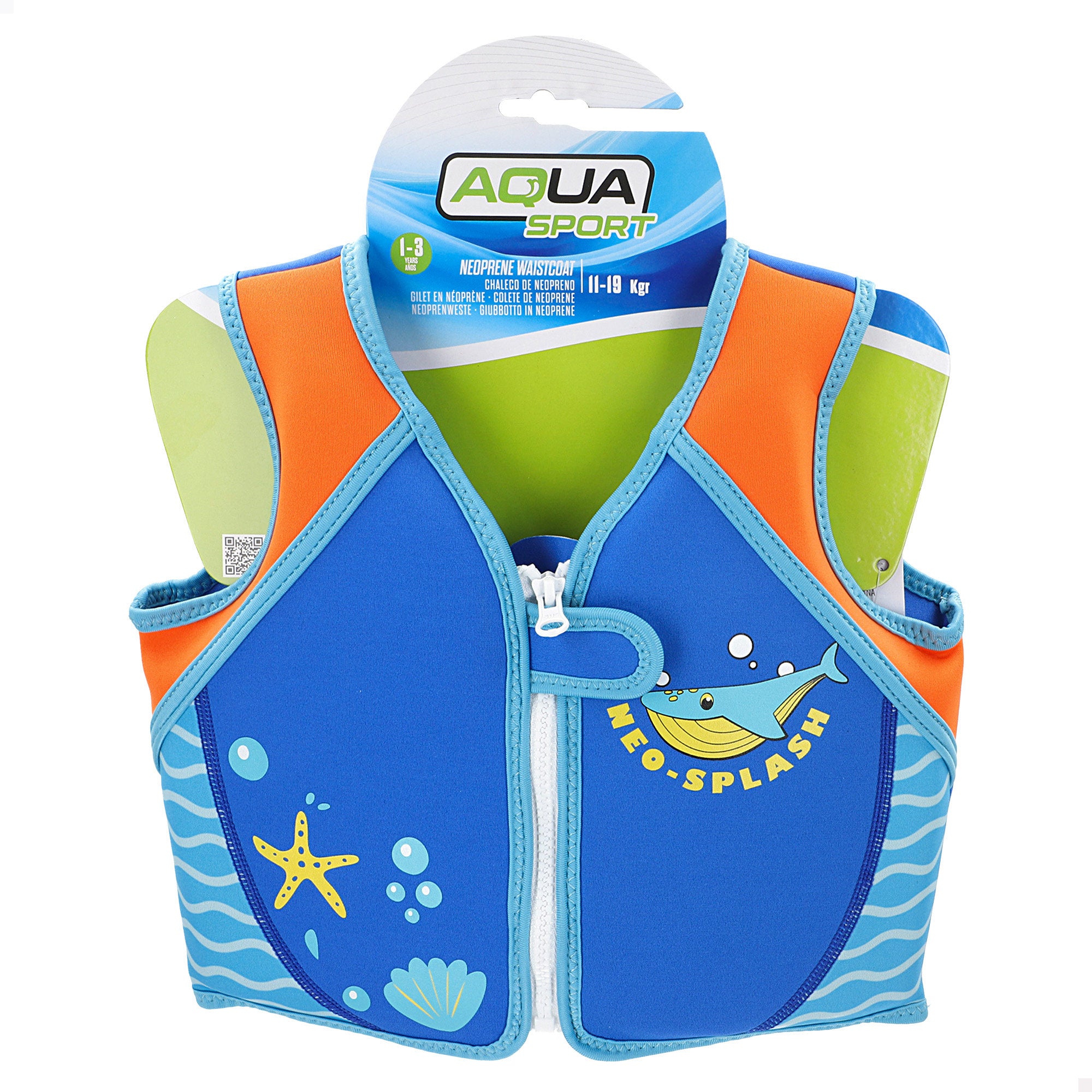 Colete insuflável ajustável Aqua Sport para bebé dos 11 aos 19 kg