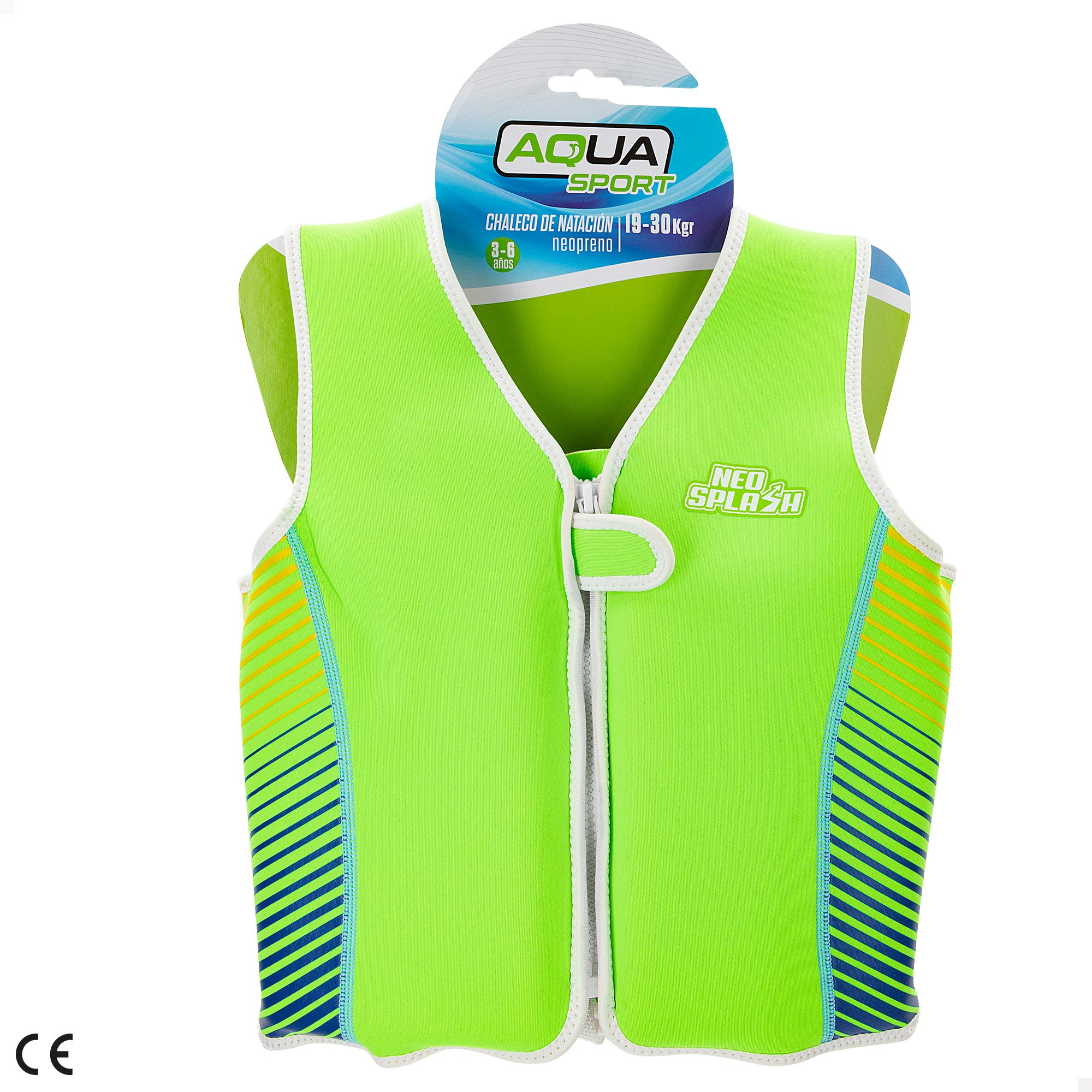 Colete salva-vidas ajustável para desportos aquáticos, para crianças dos 19 aos 30 kg.