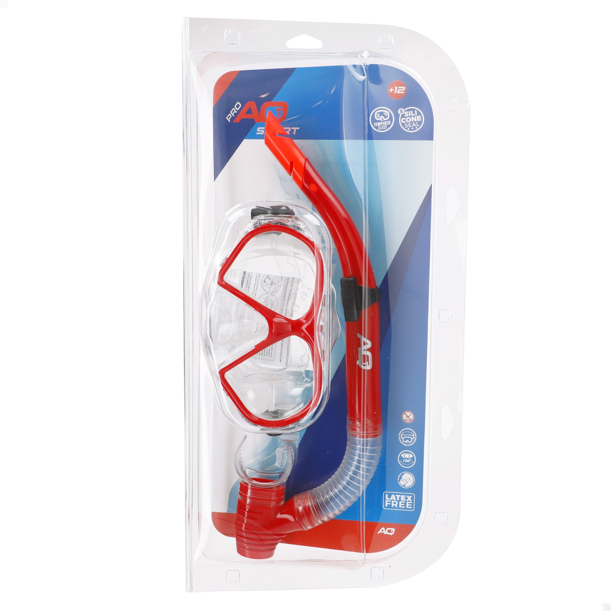 Conjunto Aqua Sport com óculos de mergulho 150º e snorkel adulto cinzento/branco