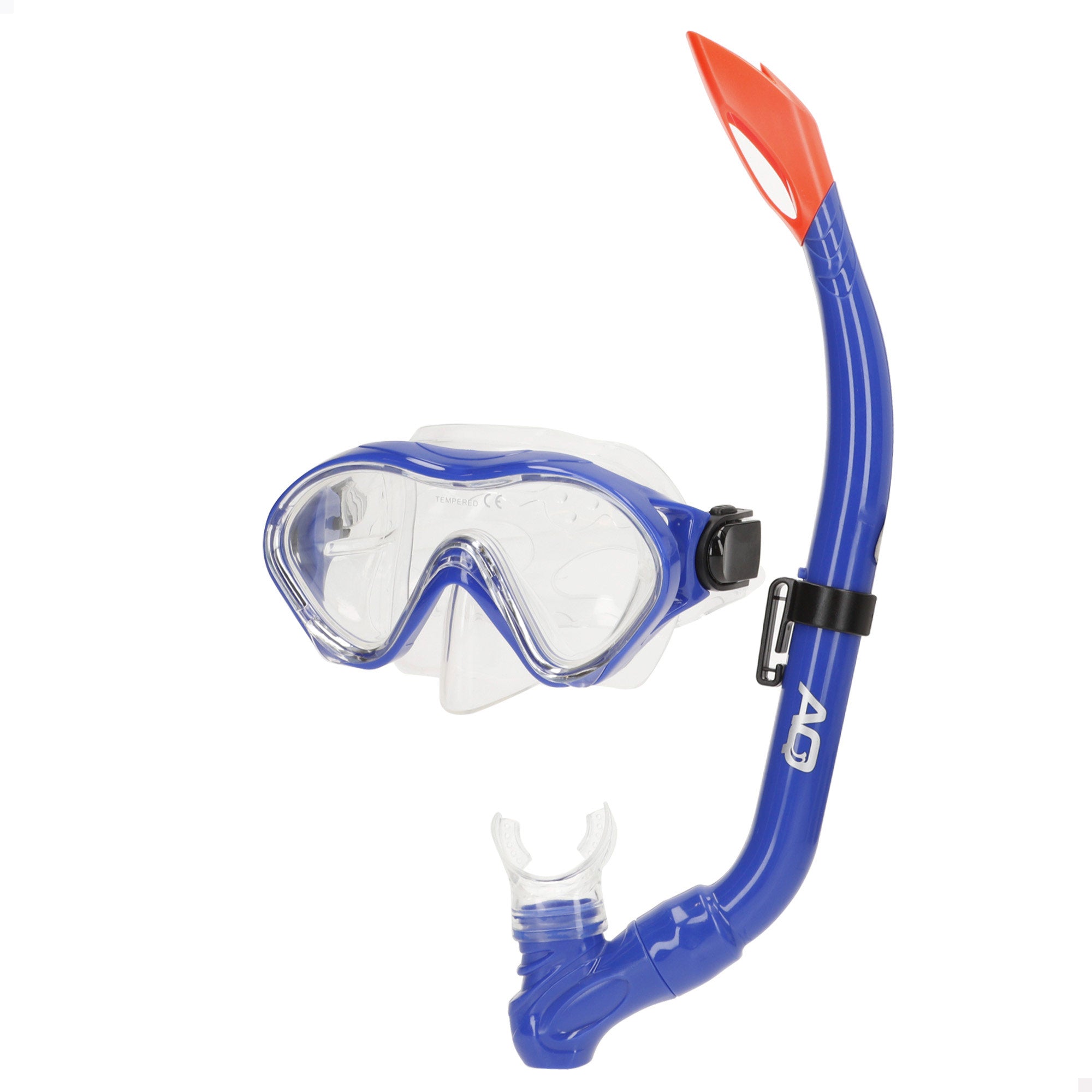 Conjunto de óculos de mergulho Aqua Sport com visão de 150º e snorkel para criança.