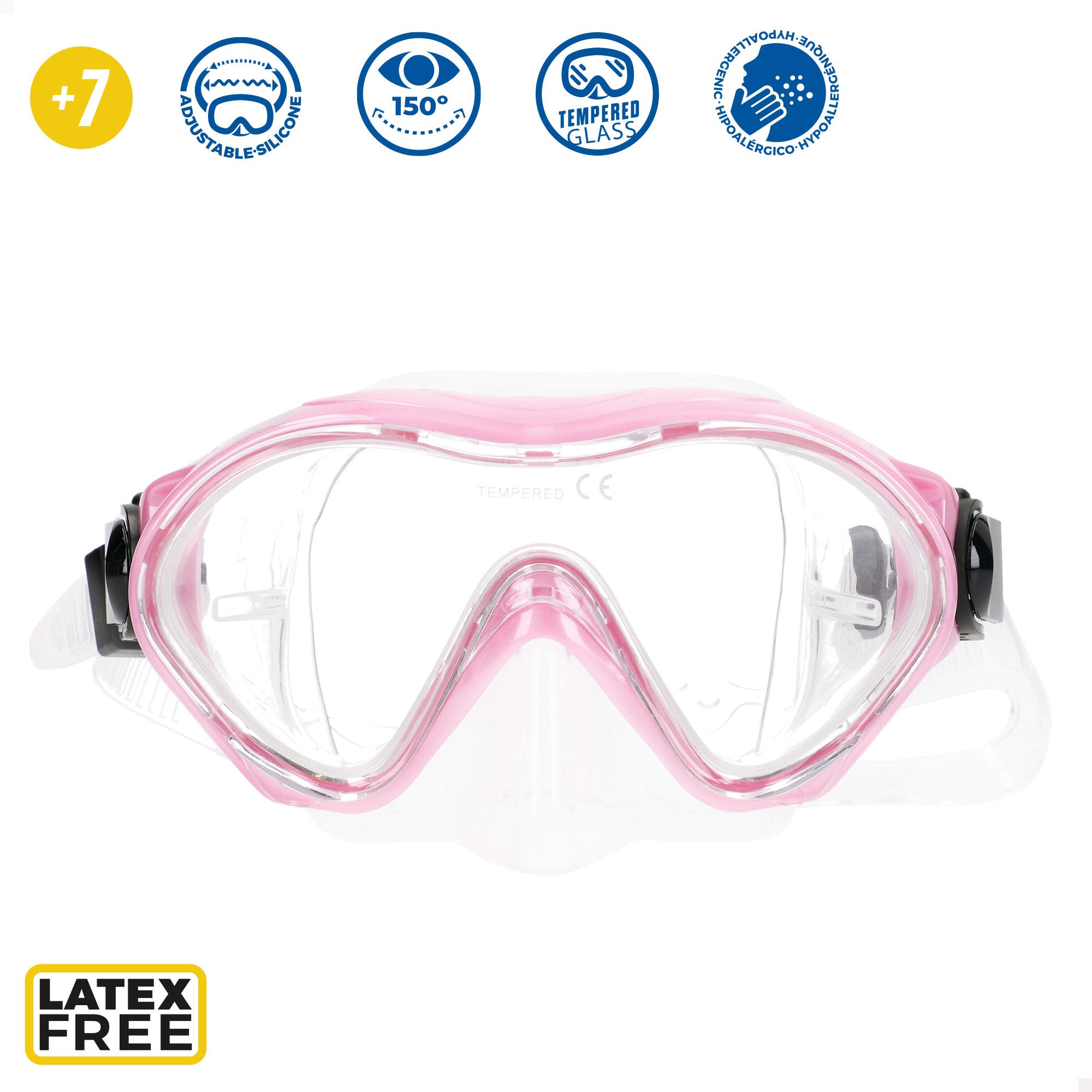 Conjunto de óculos de mergulho Aqua Sport com visão de 150º e snorkel para criança.