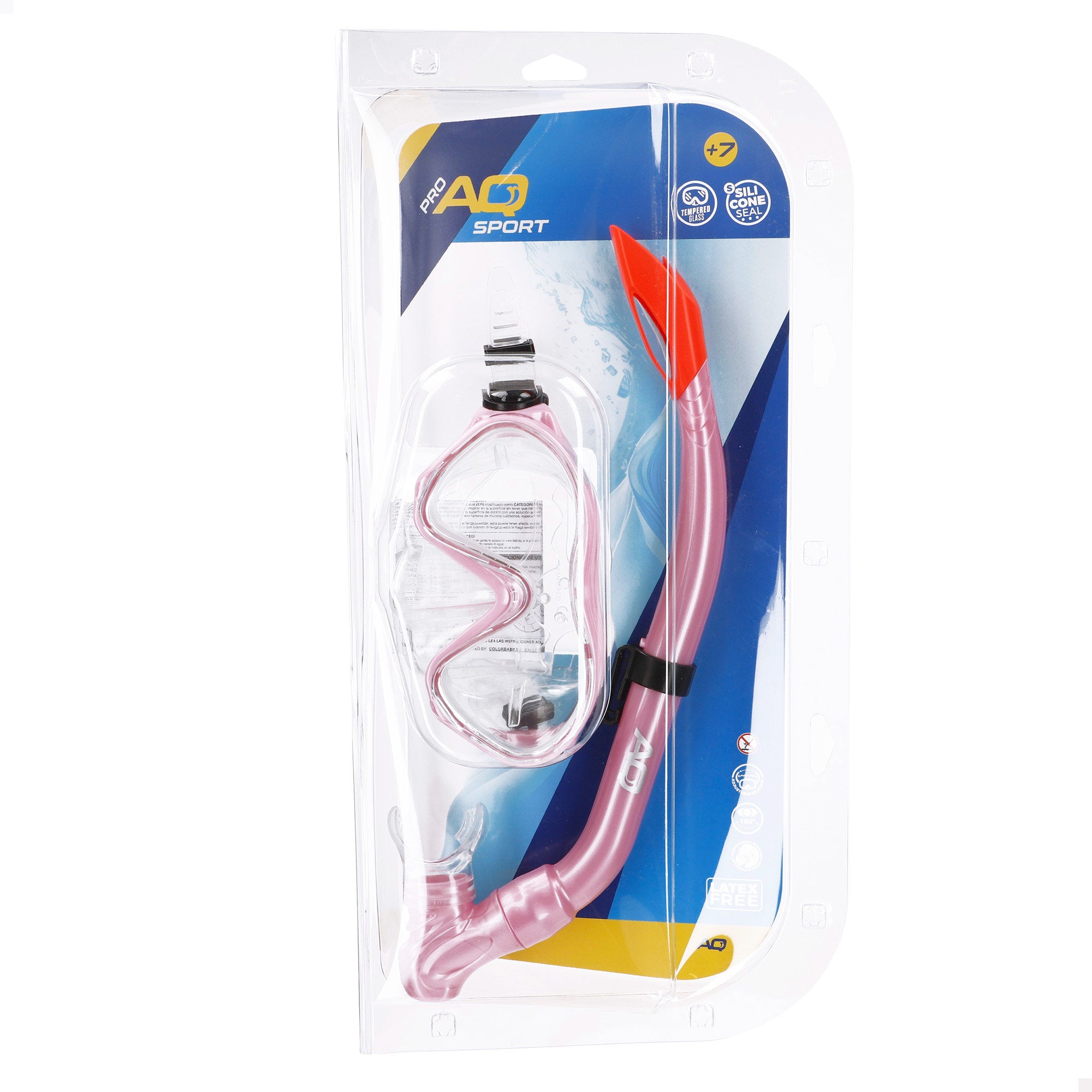 Conjunto de óculos de mergulho Aqua Sport com visão de 150º e snorkel para criança.