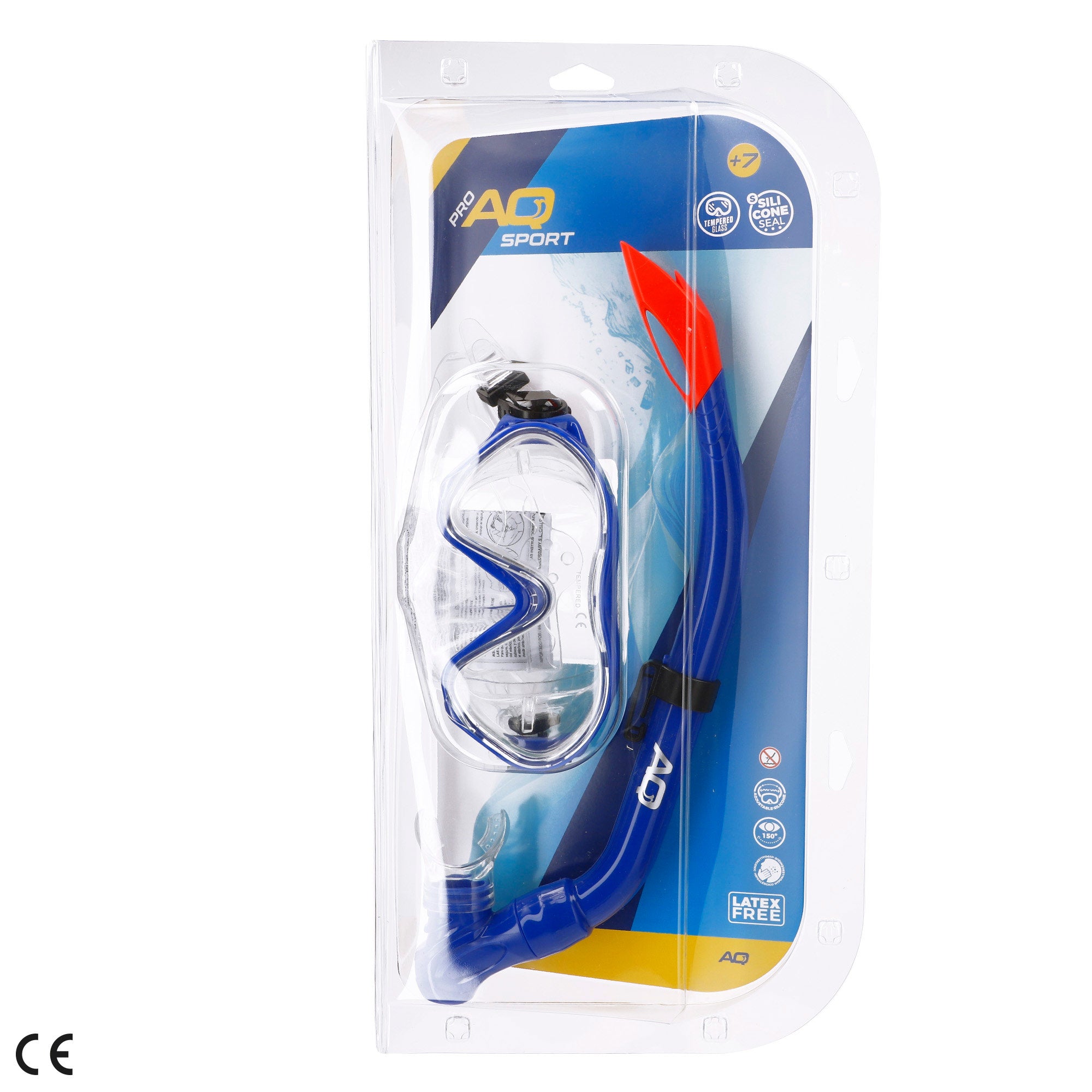 Conjunto de óculos de mergulho Aqua Sport com visão de 150º e snorkel para criança.