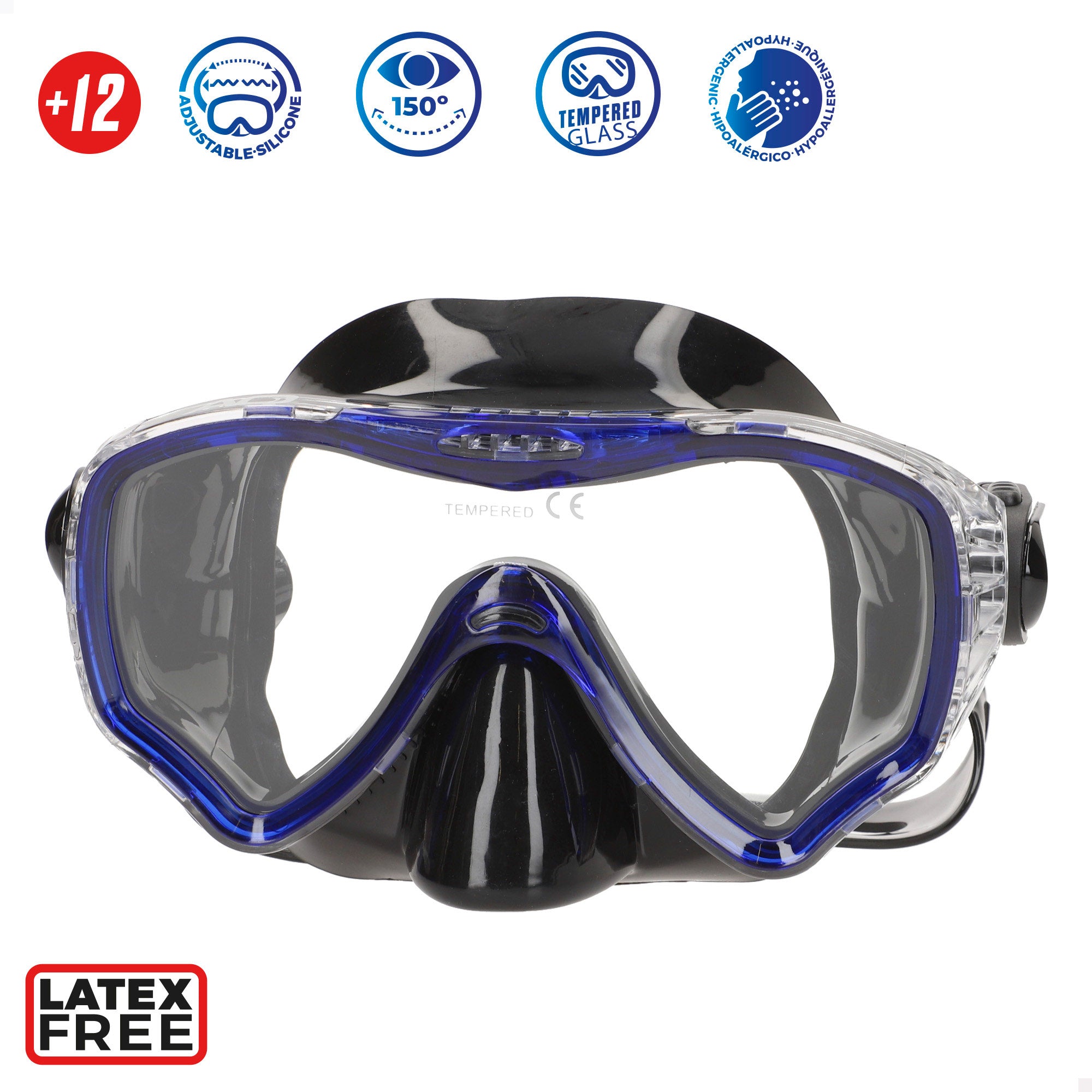 Conjunto Aqua Sport para adulto: óculos de mergulho e snorkel com estojo.