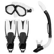 Conjunto de mergulho Aqua Sport para adulto com snorkel e barbatanas, tamanhos 38 a 42.