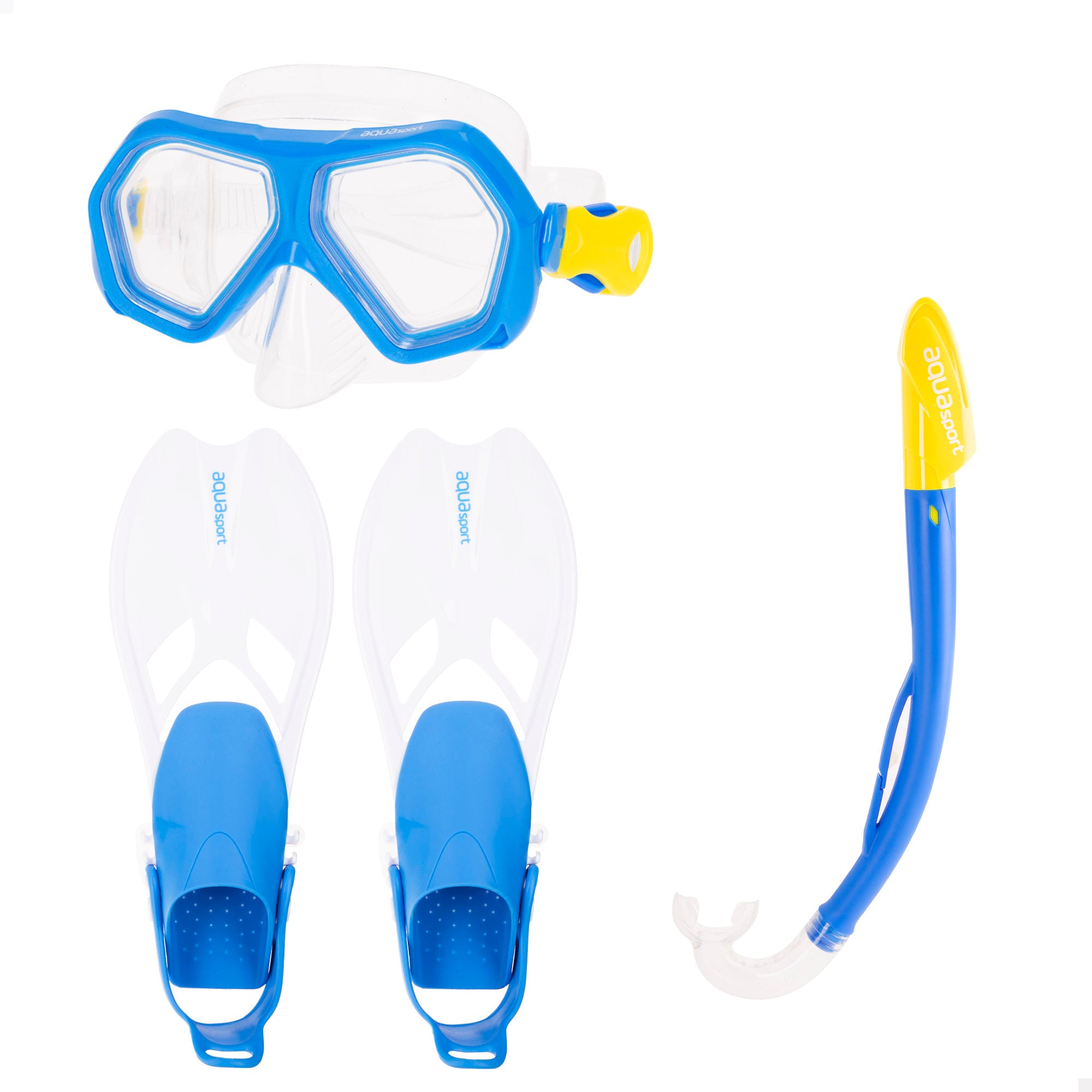 Conjunto Aqua Sport para criança com óculos de mergulho, snorkel e barbatanas T.27-31