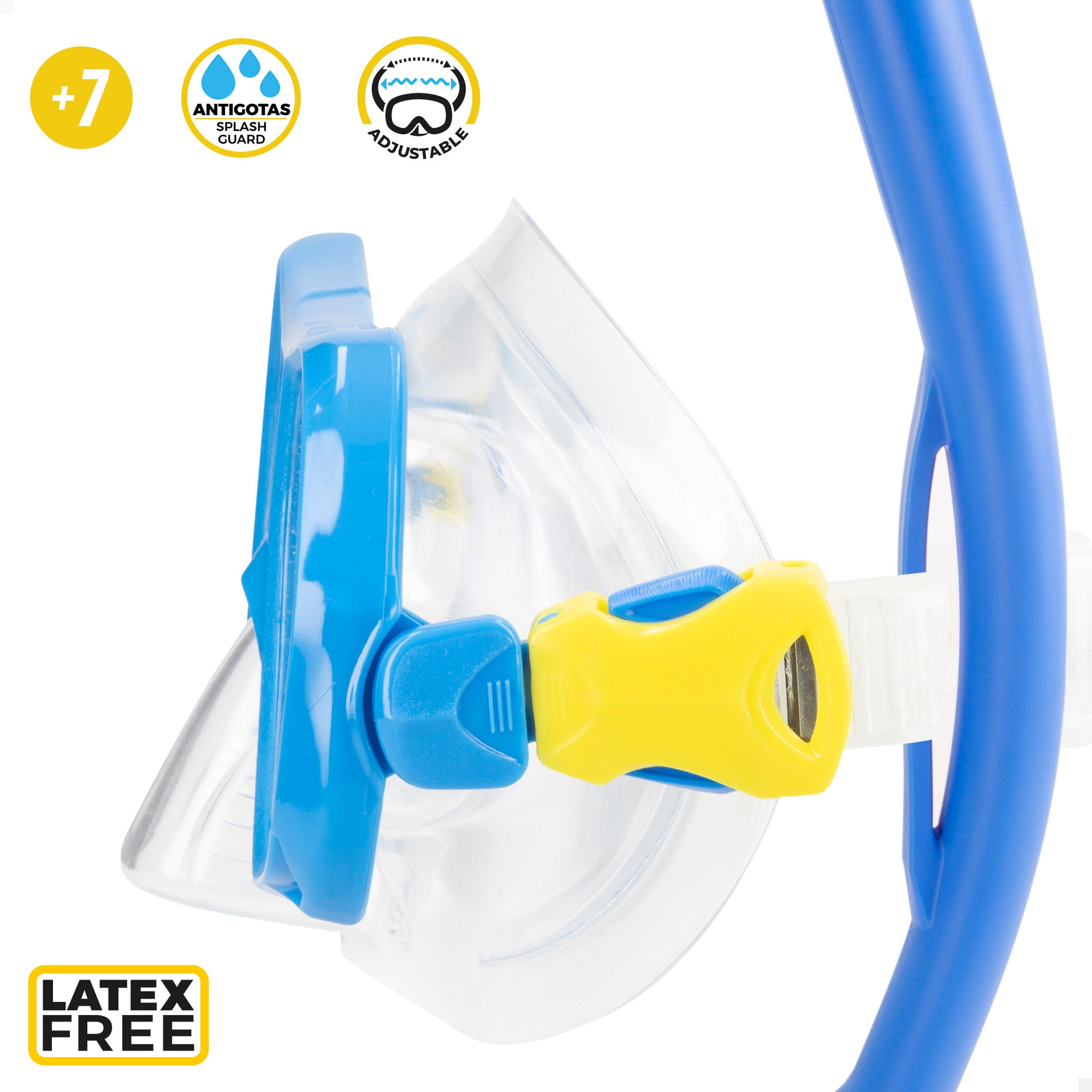 Conjunto Aqua Sport para criança com óculos de mergulho, snorkel e barbatanas, tamanhos 32 a 37.