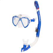 Conjunto Aqua Sport para adulto com máscara de mergulho, snorkel e suporte para câmara.