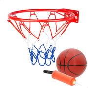 Cesta de basquetebol de parede Aktive de 32 cm com bola e bomba.