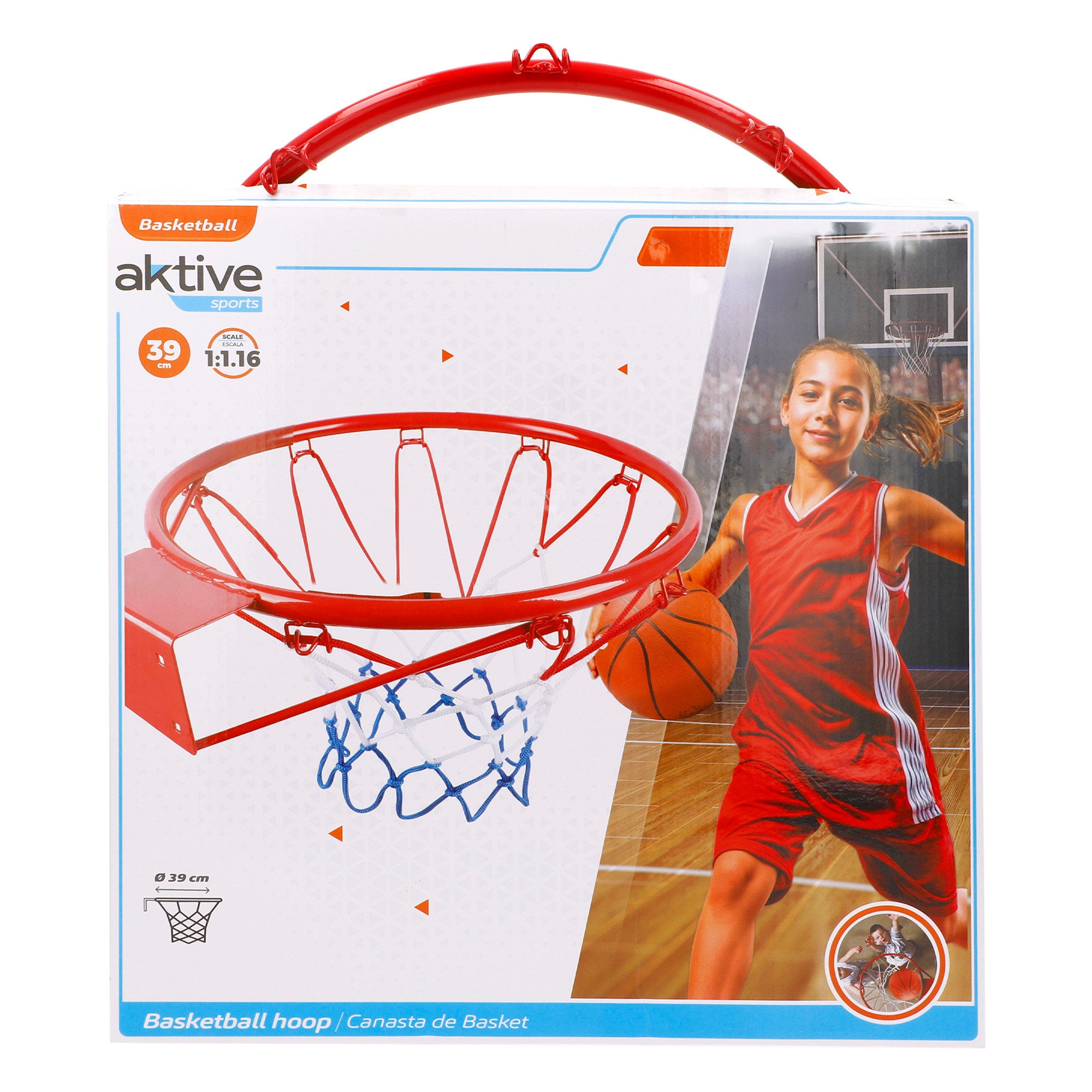 Cesto de basquetebol de parede Aktive 39 cm
