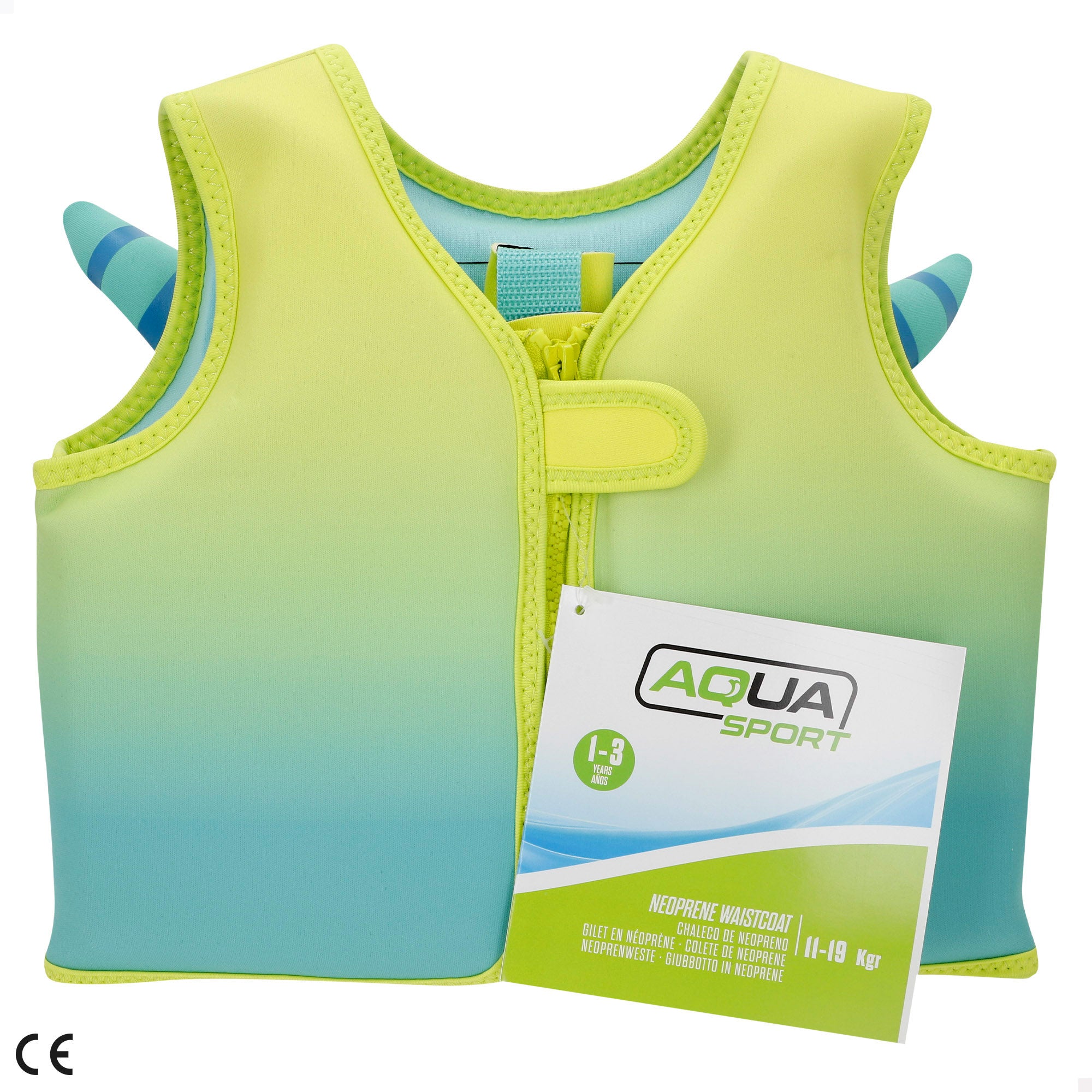 Colete flutuante em neoprene para desportos aquáticos, para crianças dos 1 aos 3 anos.