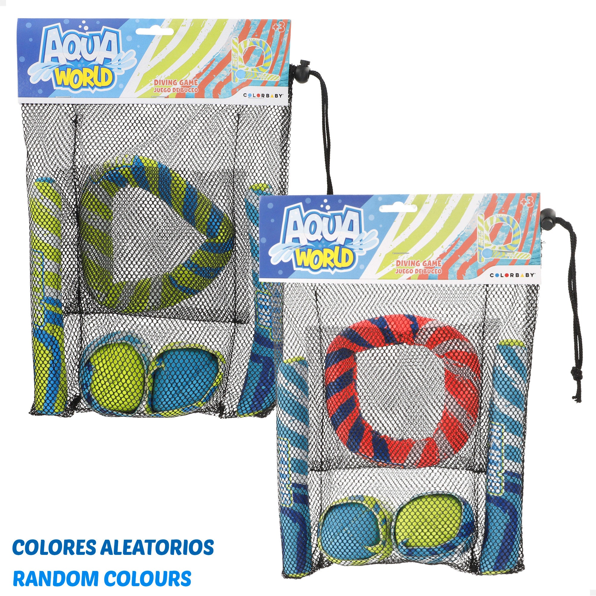 Conjunto de 3 peças para jogo aquático de mergulho Aqua World