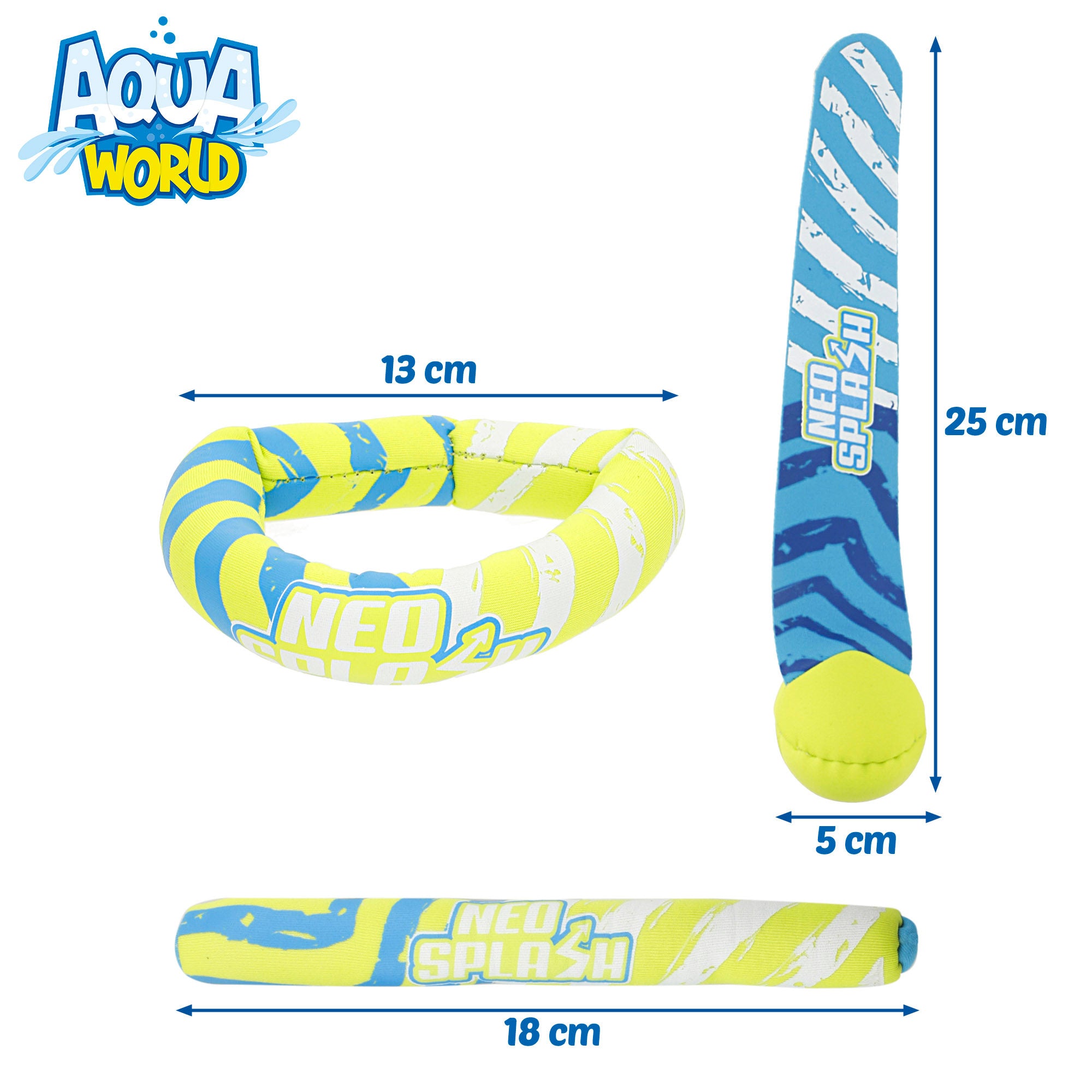 Conjunto de 3 peças para jogo aquático de mergulho Aqua World