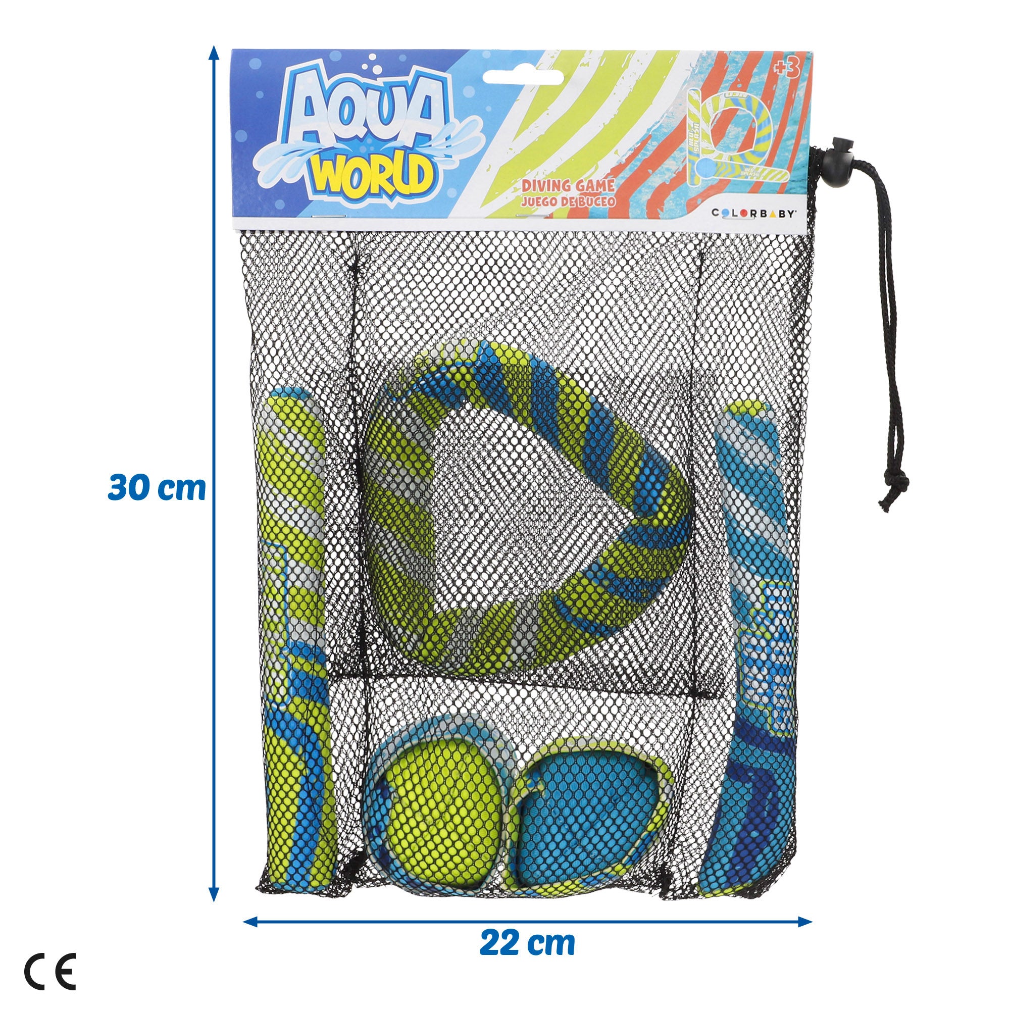 Conjunto de 3 peças para jogo aquático de mergulho Aqua World