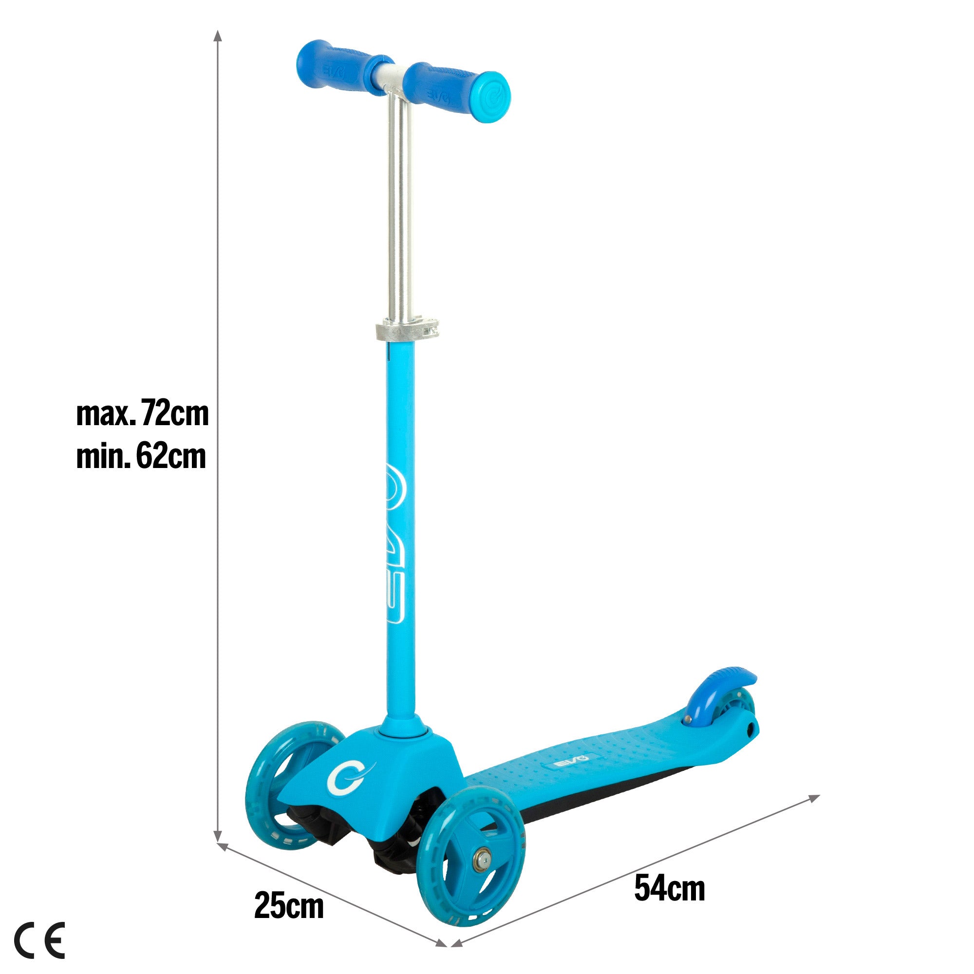 Trotinete EVO ajustável de 3 rodas azul