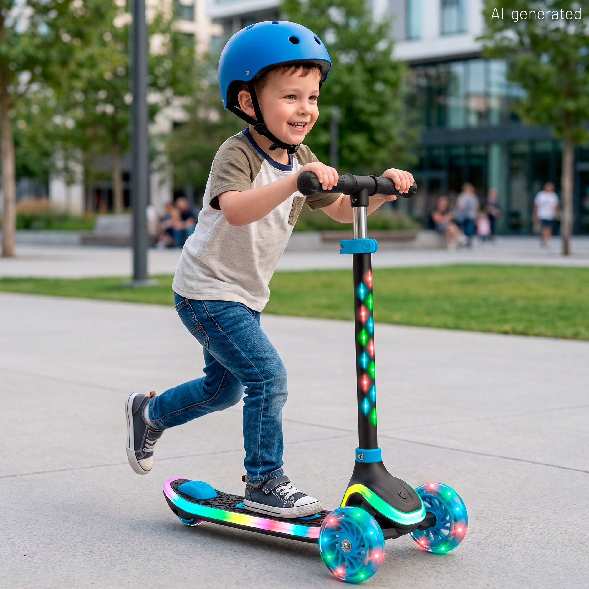 Trotinete infantil 3 rodas com luzes + 3 anos EVO