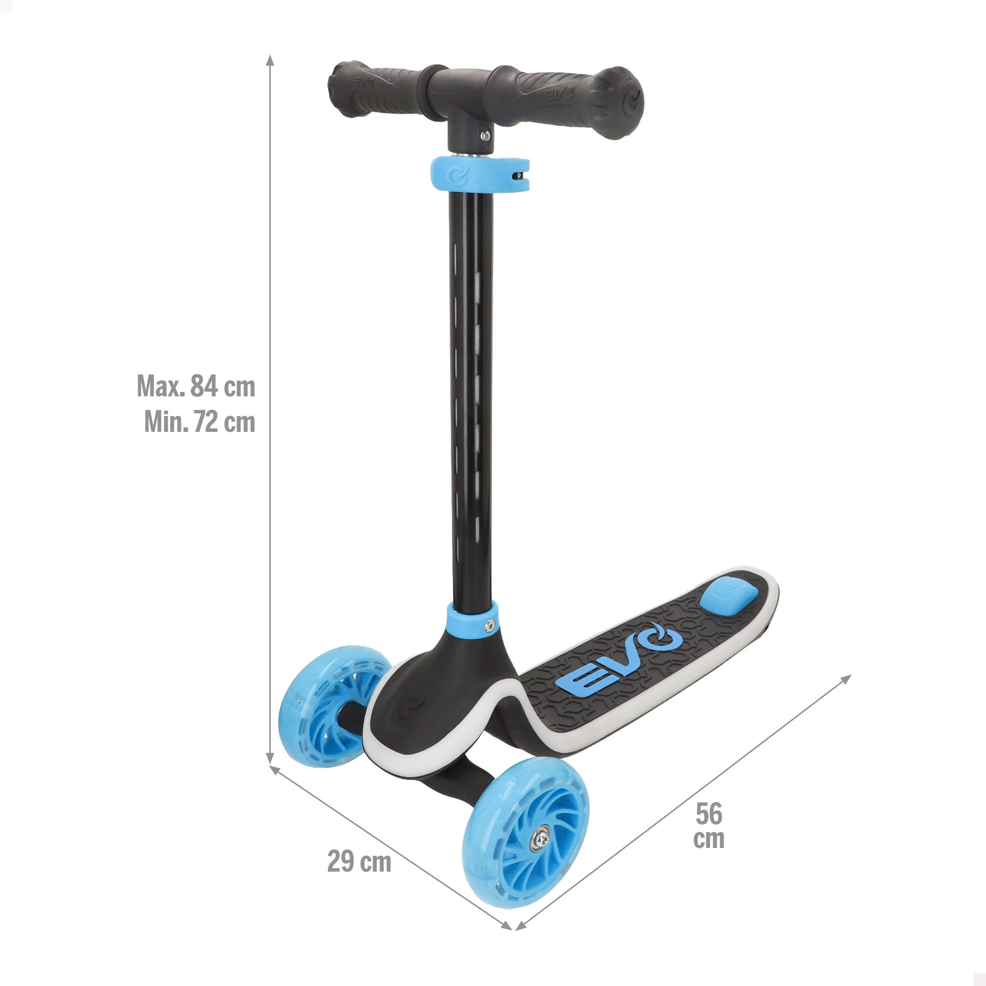 Trotinete infantil 3 rodas com luzes + 3 anos EVO