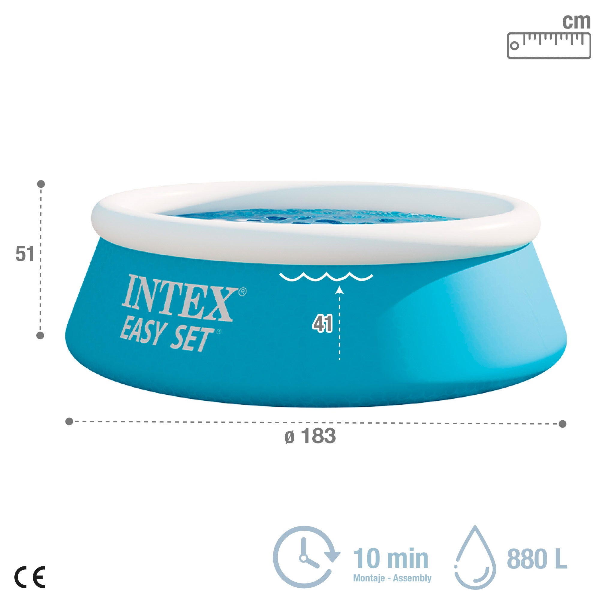 Piscina insuflável INTEX Easy Set 183x51 cm - 880 l