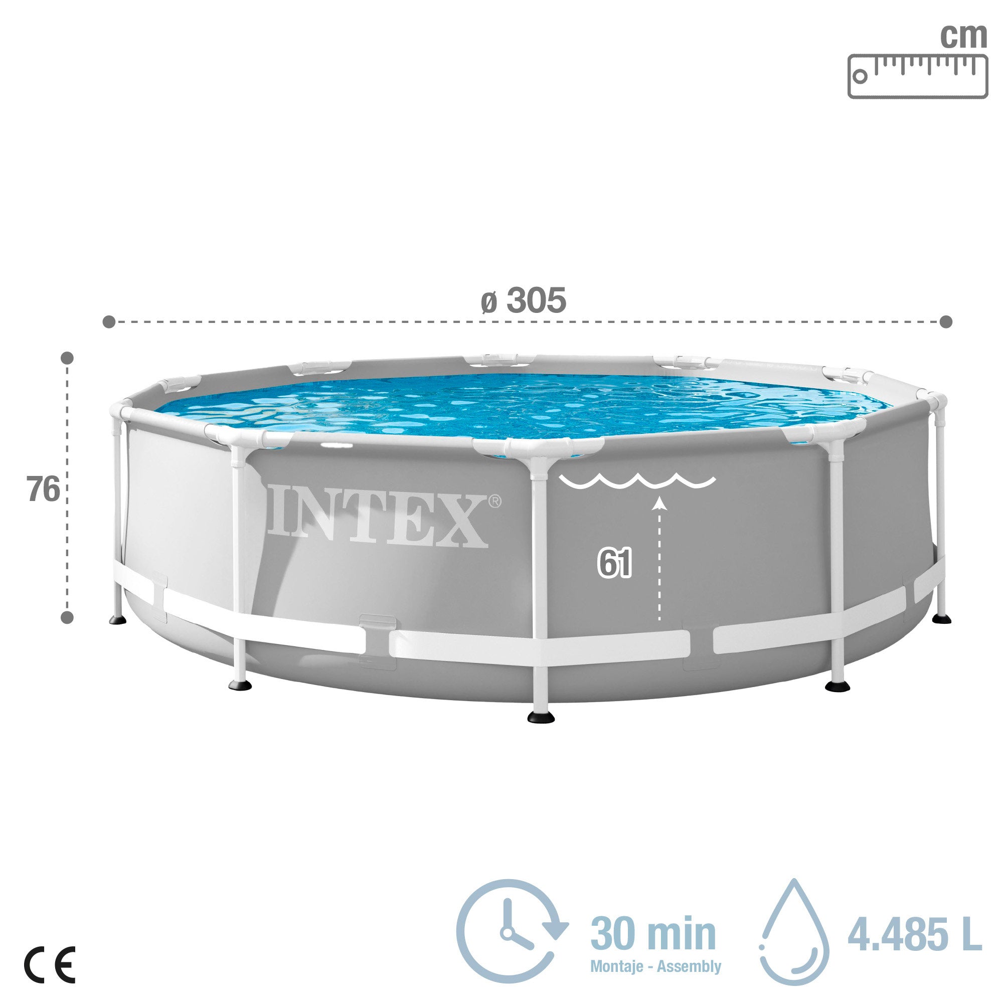 Piscina redonda INTEX Prism Frame 305x76 cm