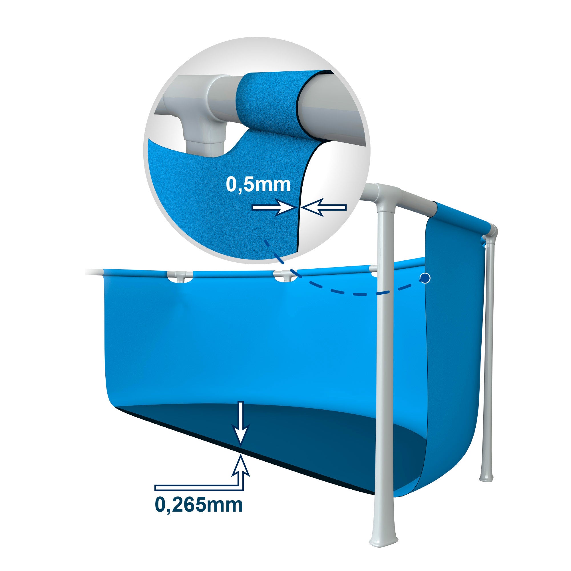 Piscina redonda com estrutura metálica tubular INTEX