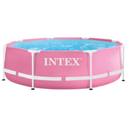 Piscina amovível INTEX com estrutura metálica rosa Ø244x76 cm - 2.843 l