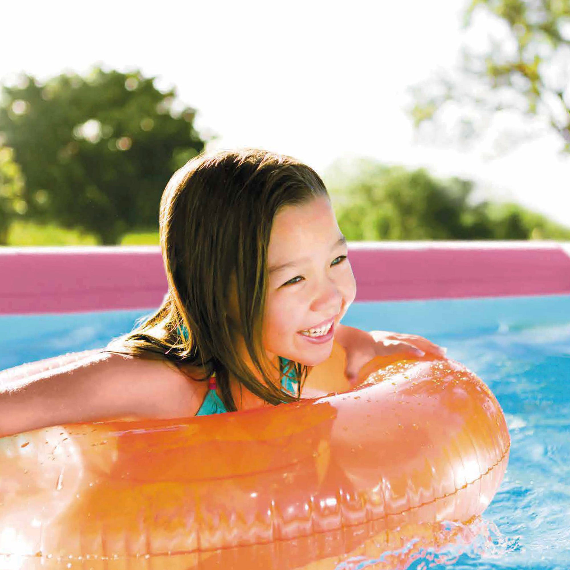 Piscina amovível INTEX com estrutura metálica rosa Ø244x76 cm - 2.843 l