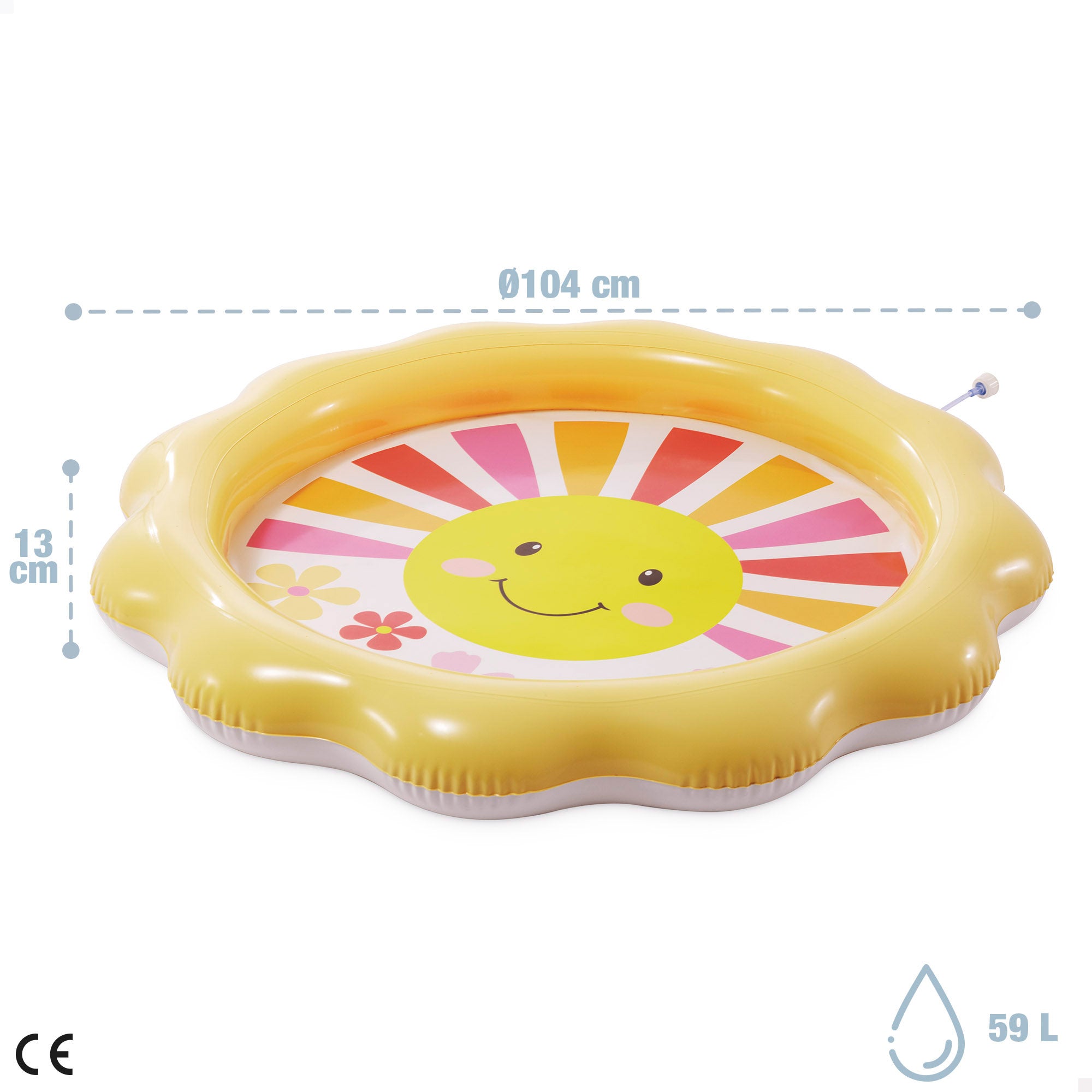 Piscina infantil insuflável em forma de flor da INTEX com jato de água D104