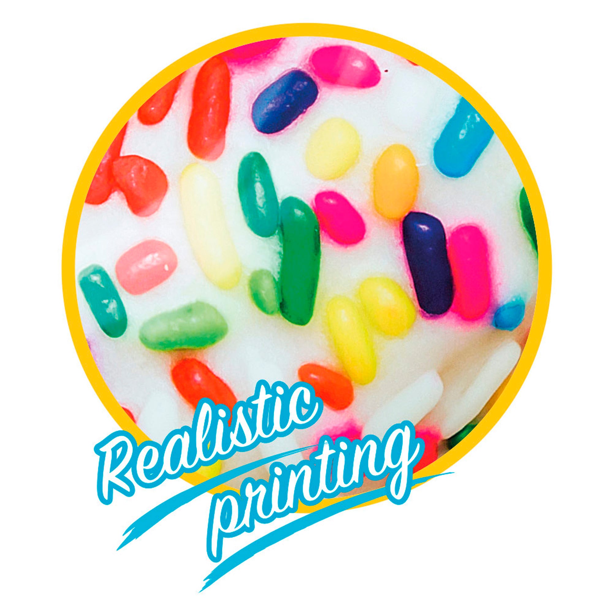 Roda insuflável em forma de donut da INTEX, colorida, com 99 cm de diâmetro.