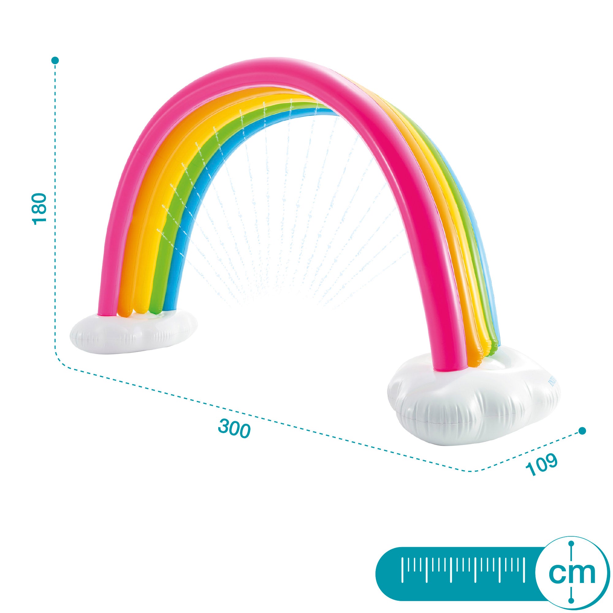 Arco-íris insuflável gigante INTEX com spray 300x109x180 cm