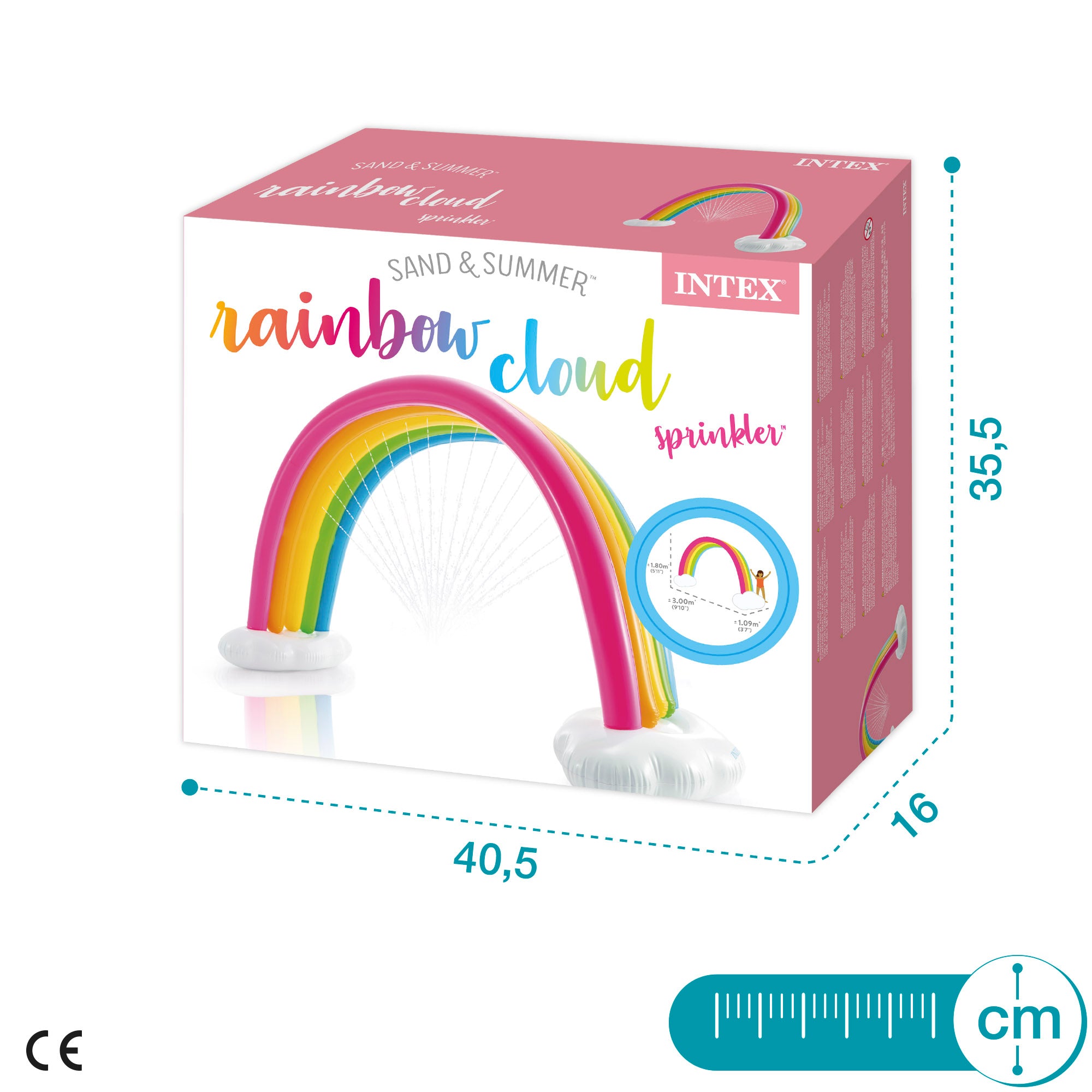 Arco-íris insuflável gigante INTEX com spray 300x109x180 cm