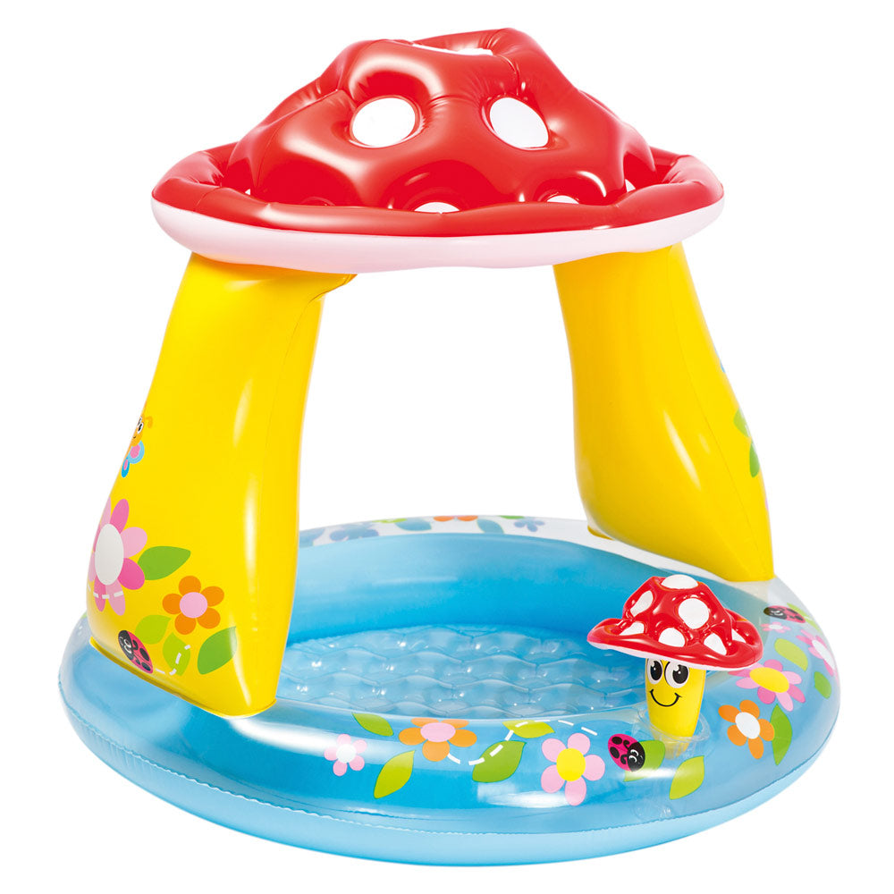 Piscina insuflável infantil INTEX com cobertura em forma de cogumelo, 102x102x89 ​​​​cm - 45 litros